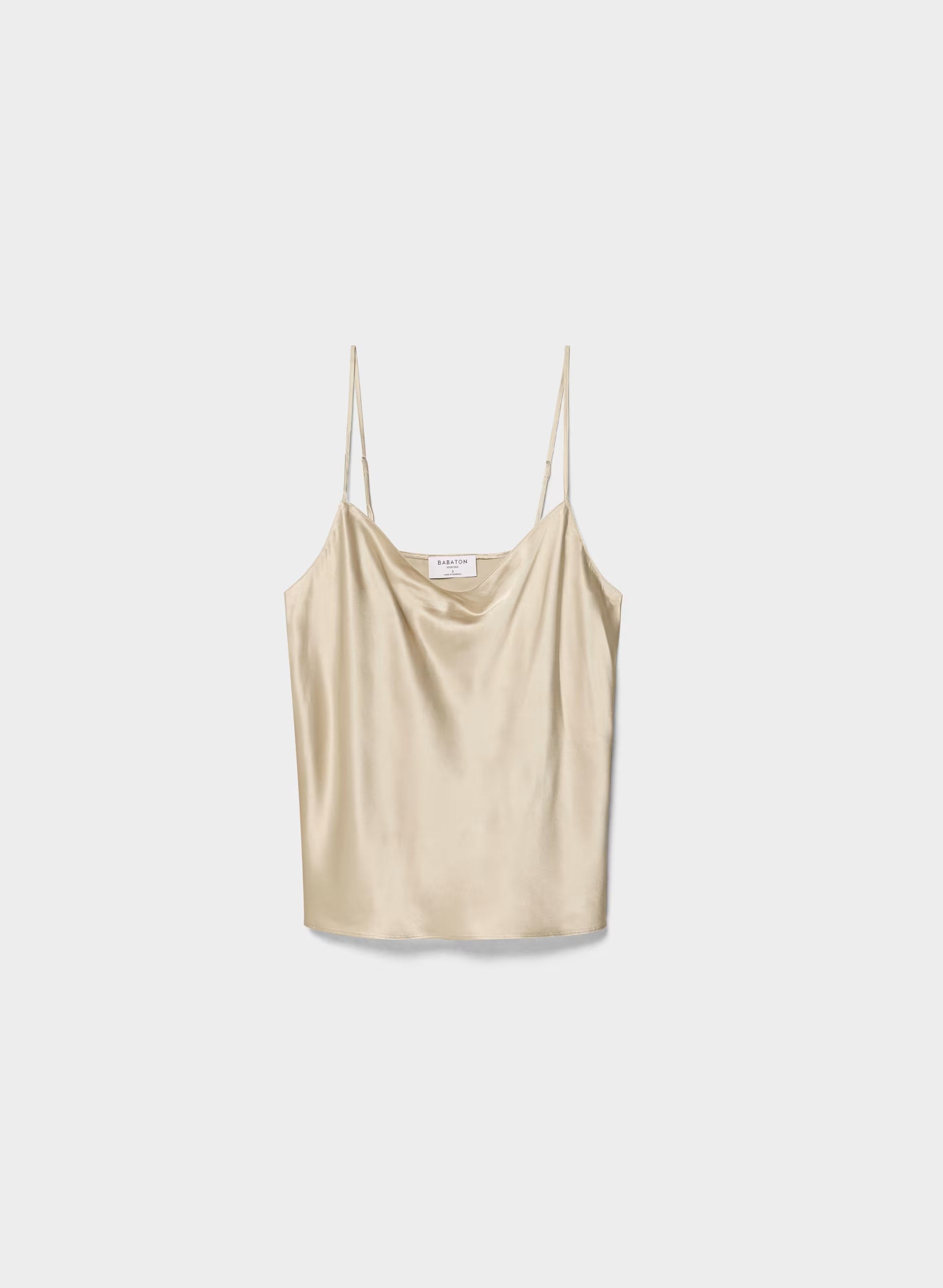 Median Silk Camisole - MARCONA BEIGE