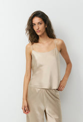 Median Silk Camisole - MARCONA BEIGE