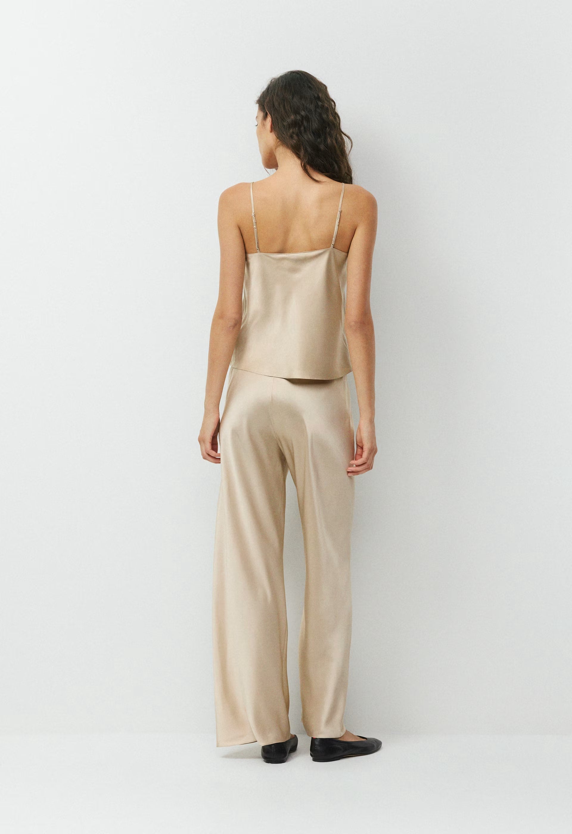 Median Silk Camisole - MARCONA BEIGE