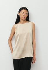 Borough Silk Top - MARCONA BEIGE