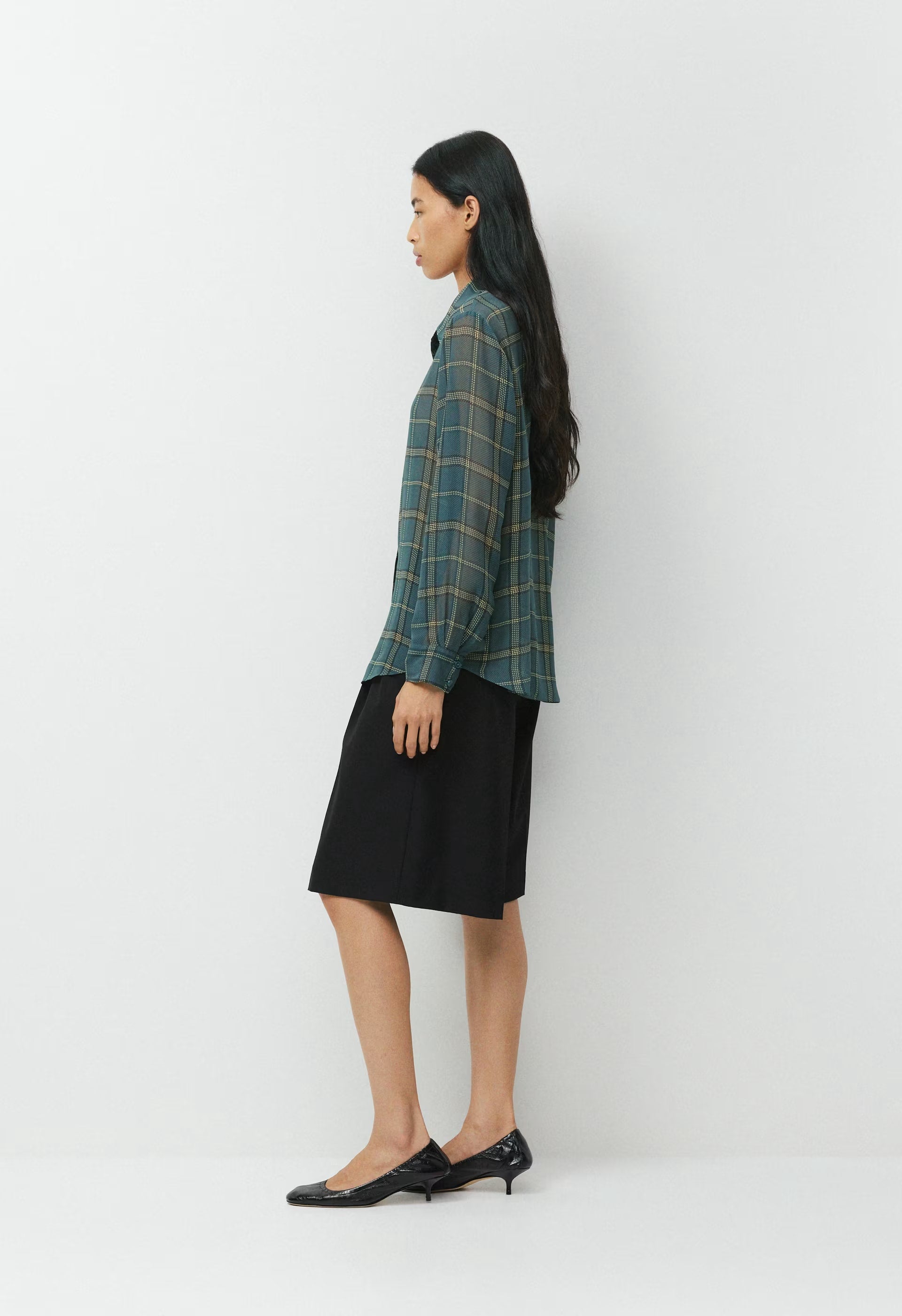 Baker Silk Shirt - BLUE MIRGE/DK NGHT NVY
