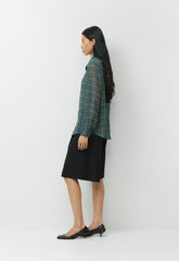 Baker Silk Shirt - BLUE MIRGE/DK NGHT NVY