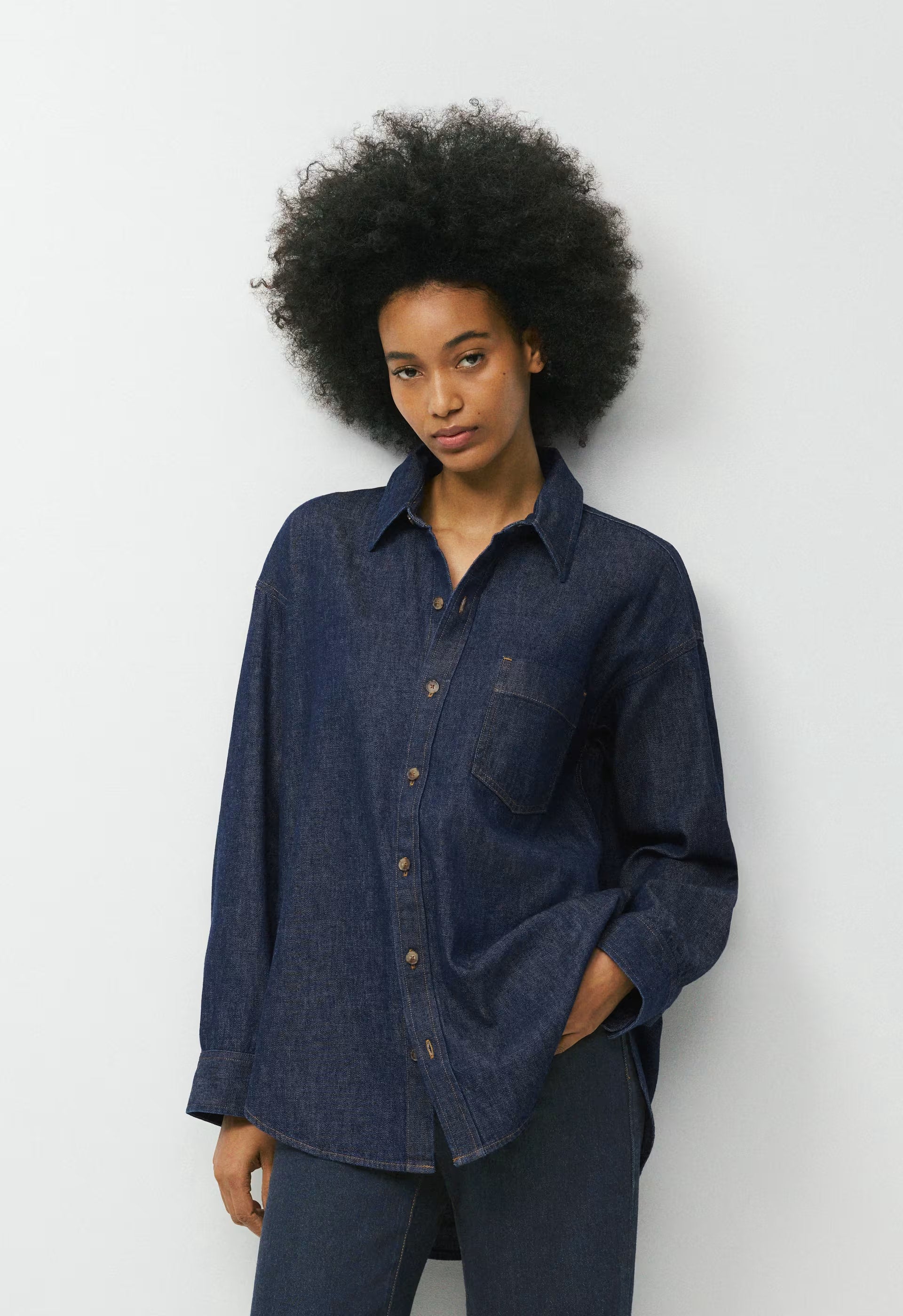 Denim Forum The '80s Comfy Denim Shirt - NO-STRESS DARK BLUE