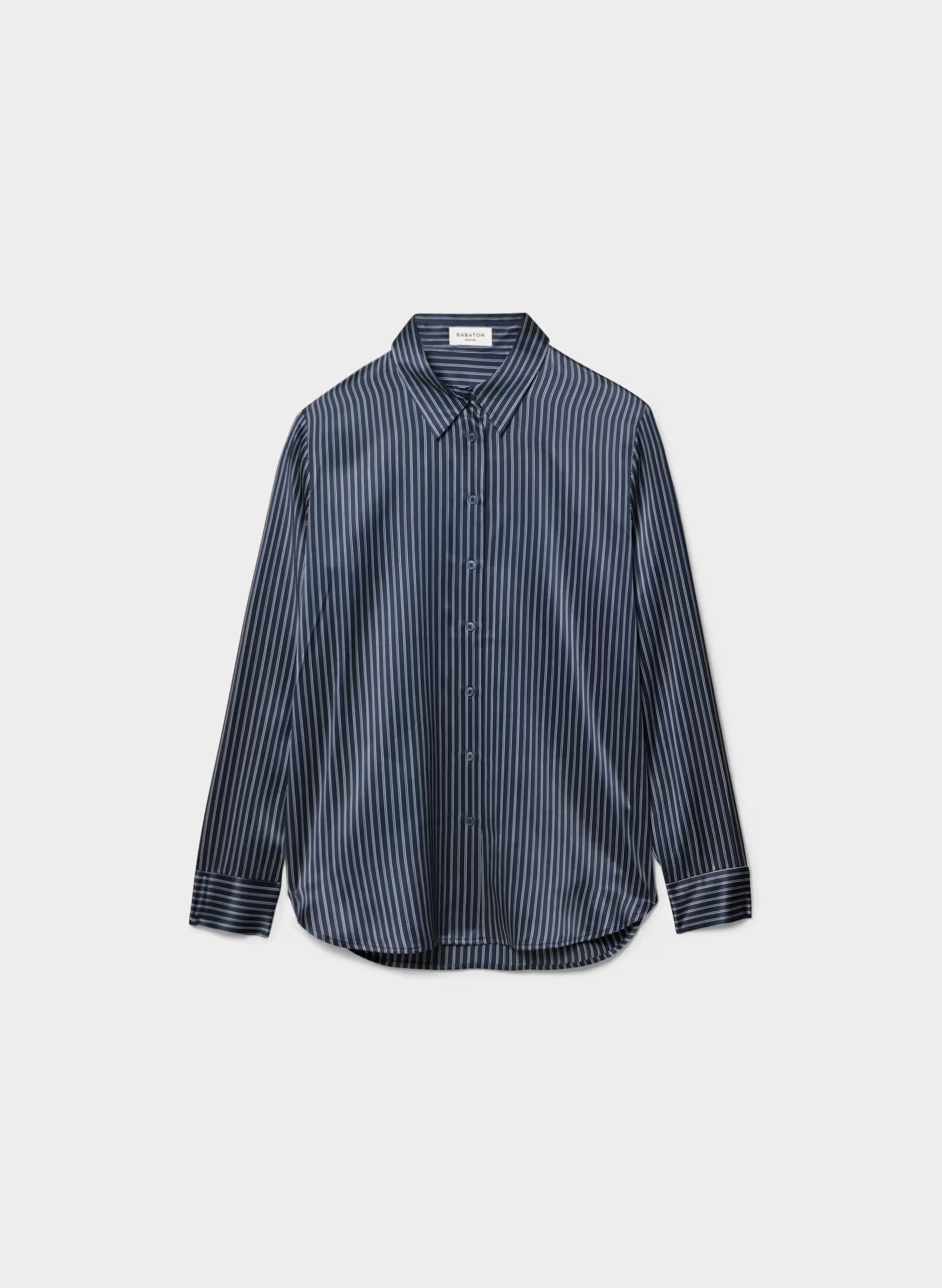 Forecast Silk Shirt - ADMRL NVY/ SSD CRM