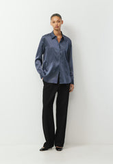 Forecast Silk Shirt - ADMRL NVY/ SSD CRM