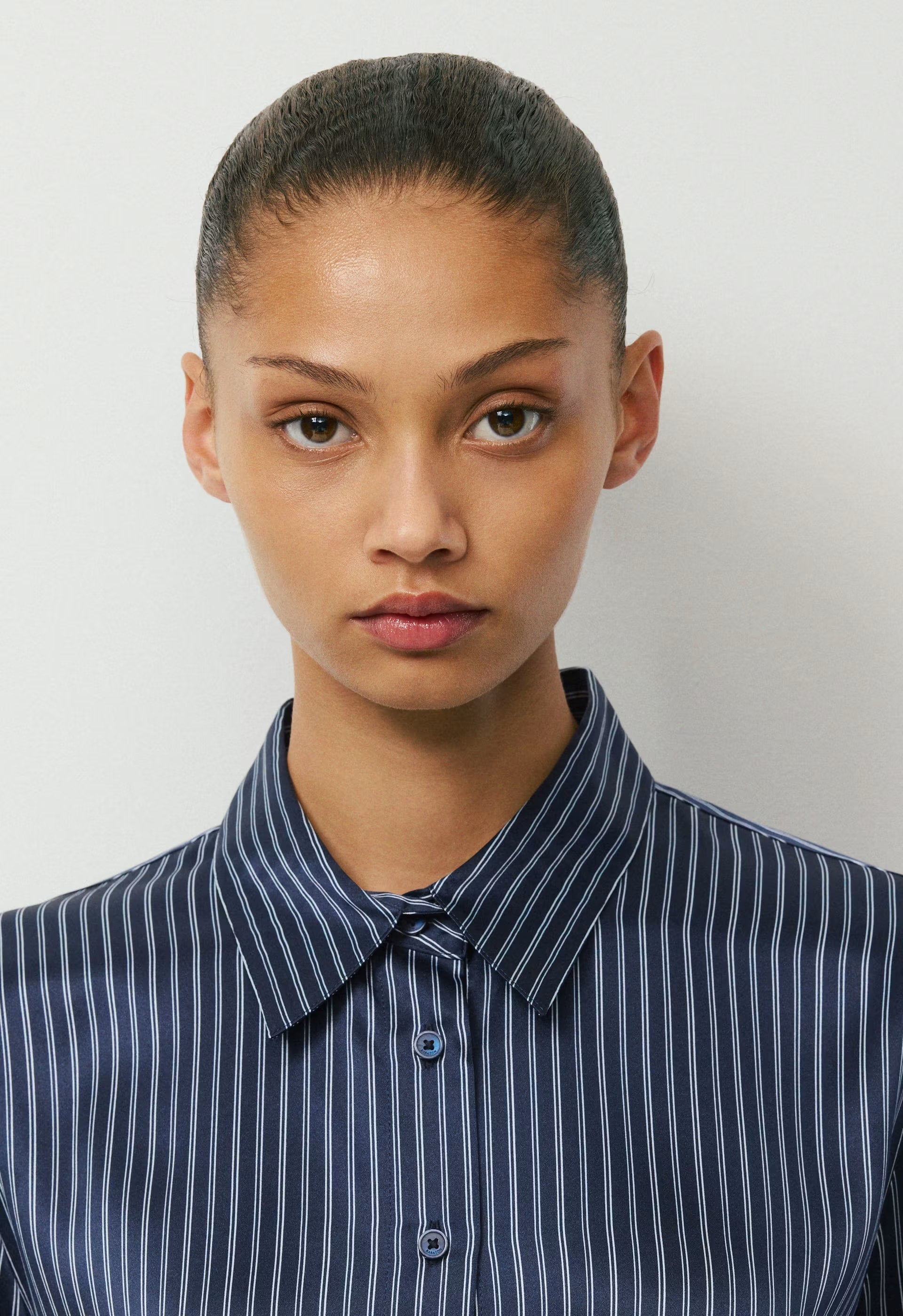 Forecast Silk Shirt - ADMRL NVY/ SSD CRM