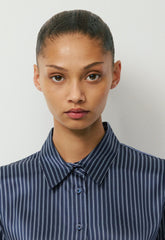 Forecast Silk Shirt - ADMRL NVY/ SSD CRM