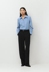 Concourse Poplin Shirt - CRNFL BLE/CHCO BROWN