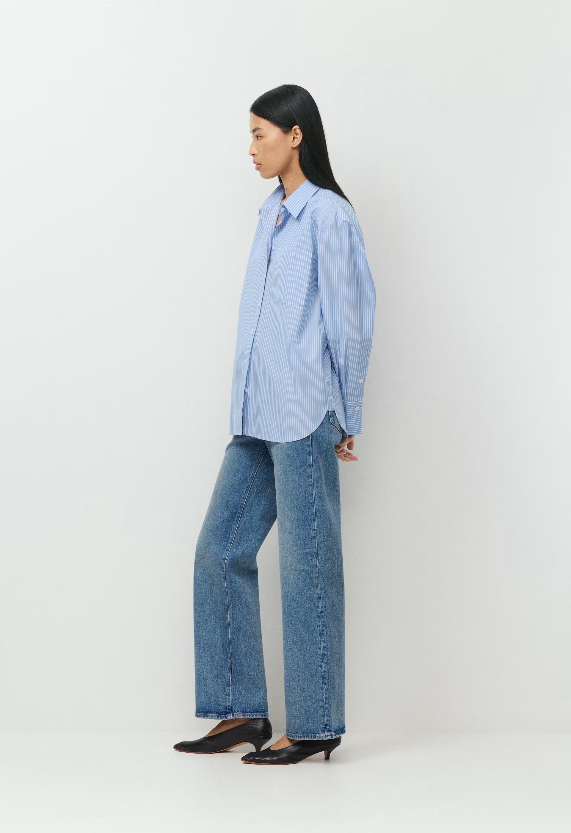 Landmark Poplin Shirt - CRNFL BLU/ BRT WHT