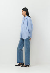 Landmark Poplin Shirt - CRNFL BLU/ BRT WHT