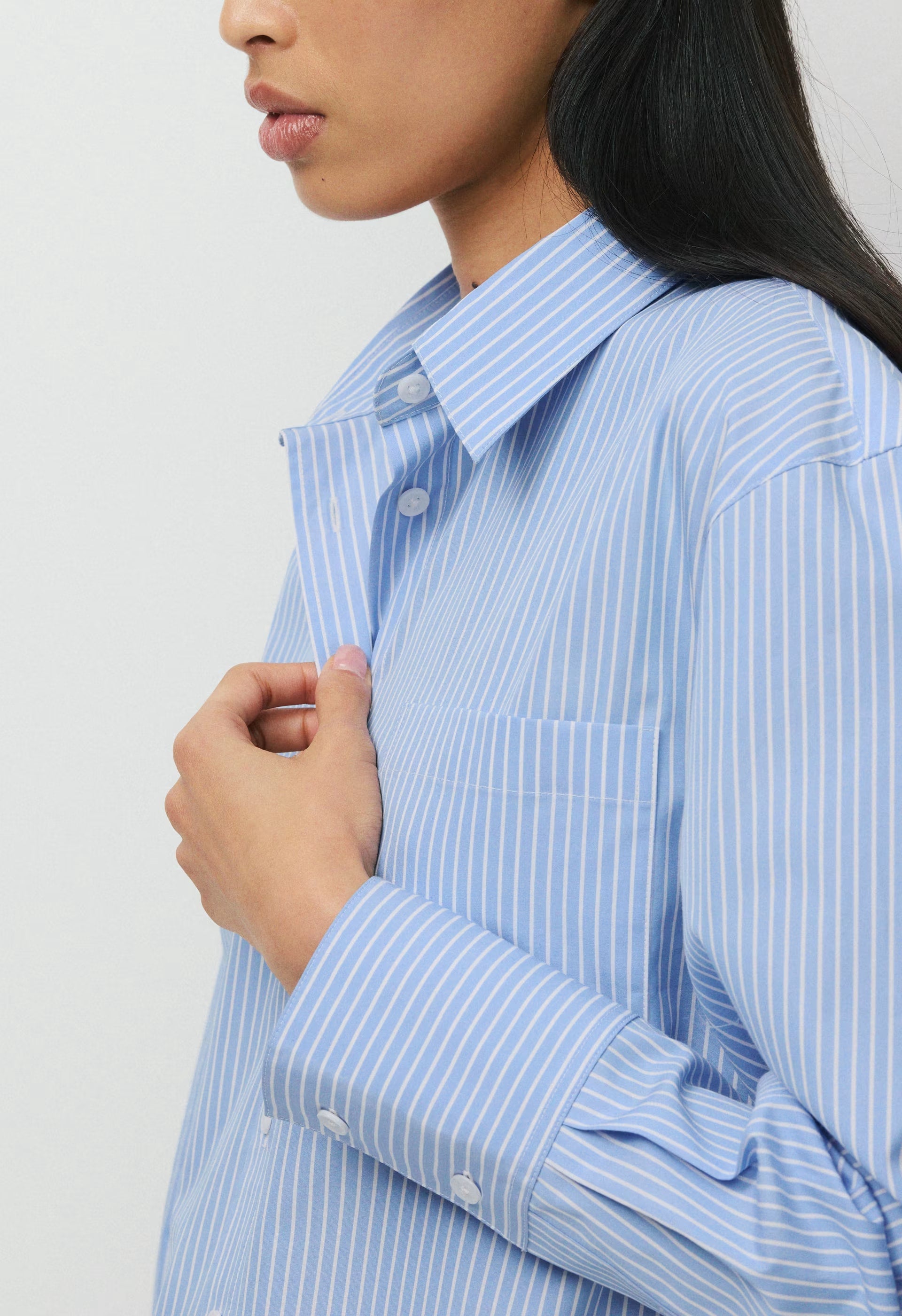 Landmark Poplin Shirt - CRNFL BLU/ BRT WHT