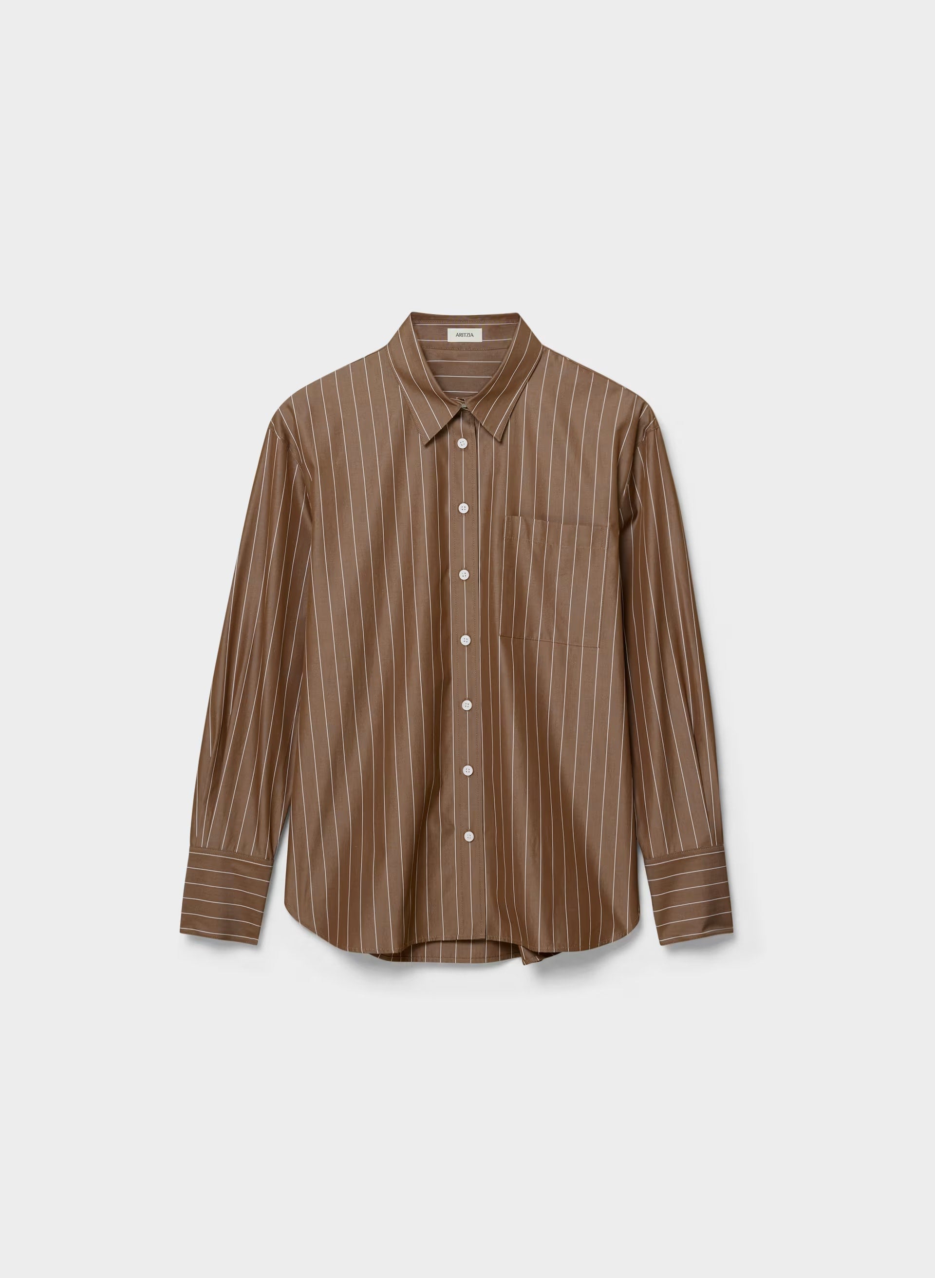 Landmark Poplin Shirt - CHOCO BRWN/BT WHITE