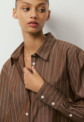Landmark Poplin Shirt - CHOCO BRWN/BT WHITE