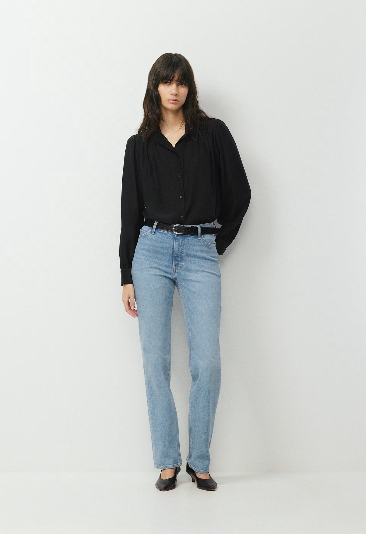 Delphine Silk Blouse - BLACK