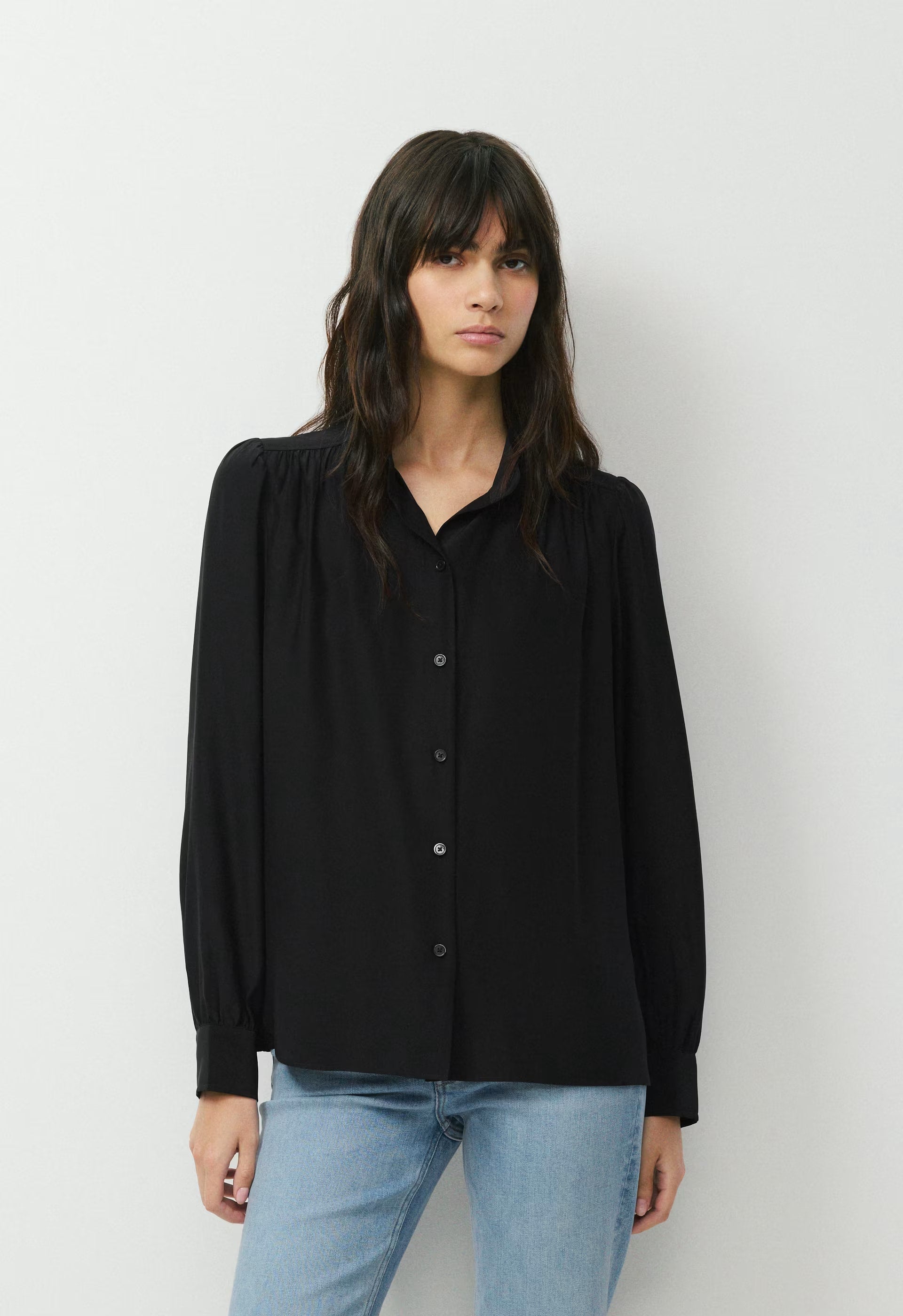 Delphine Silk Blouse - BLACK