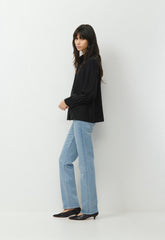 Delphine Silk Blouse - BLACK