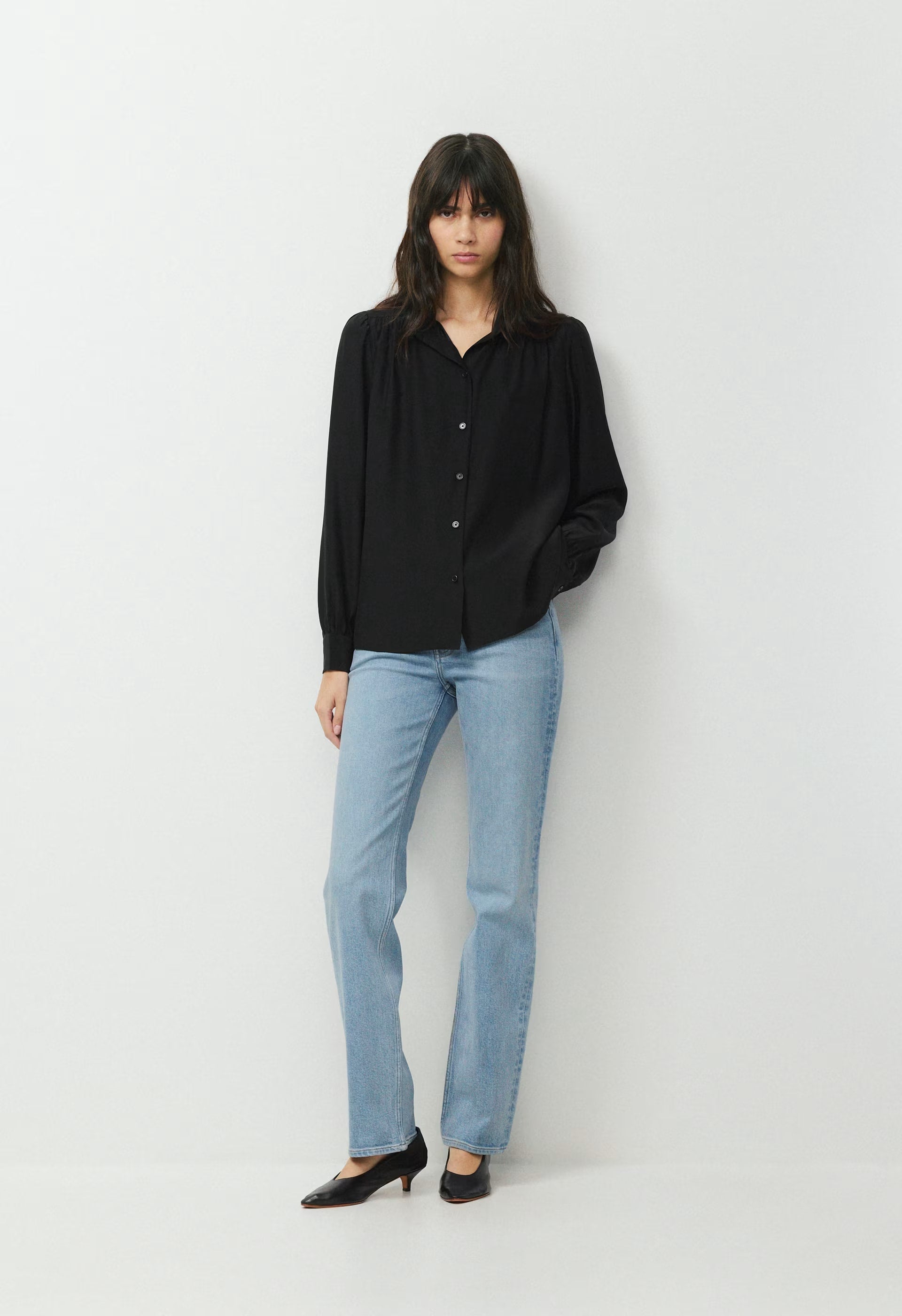 Delphine Silk Blouse - BLACK
