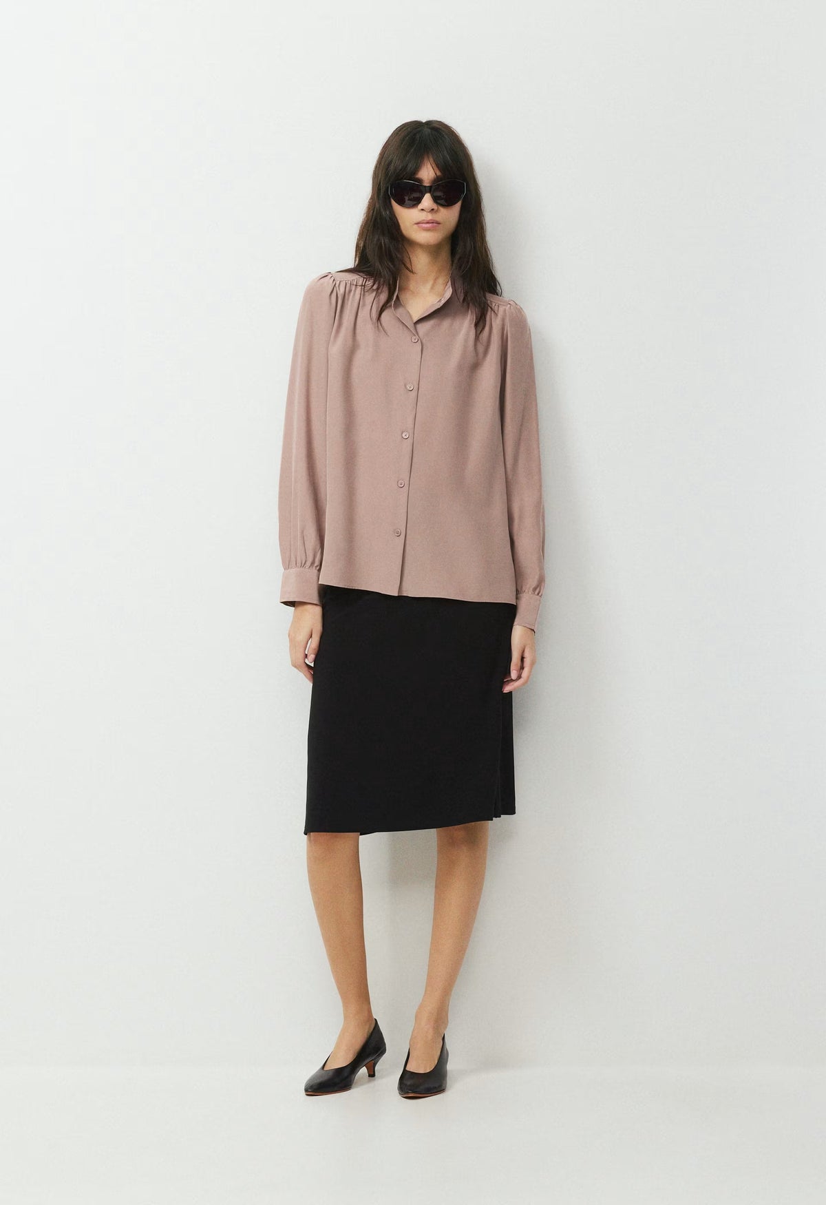 Delphine Silk Blouse - DUSTY MAUVE