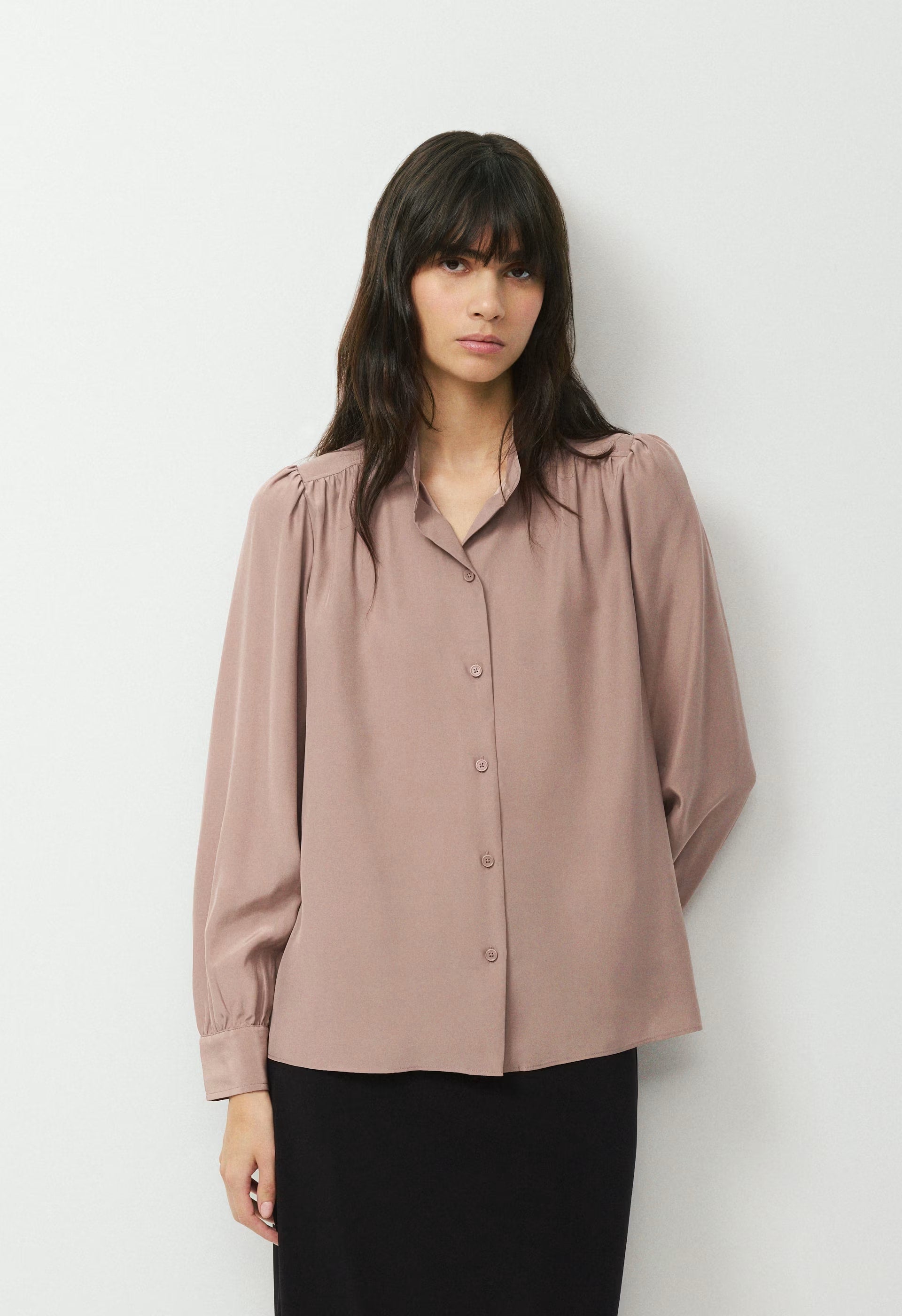 Delphine Silk Blouse - DUSTY MAUVE