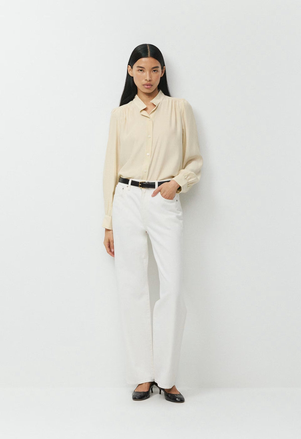 Delphine Silk Blouse - SEASIDE CREAM