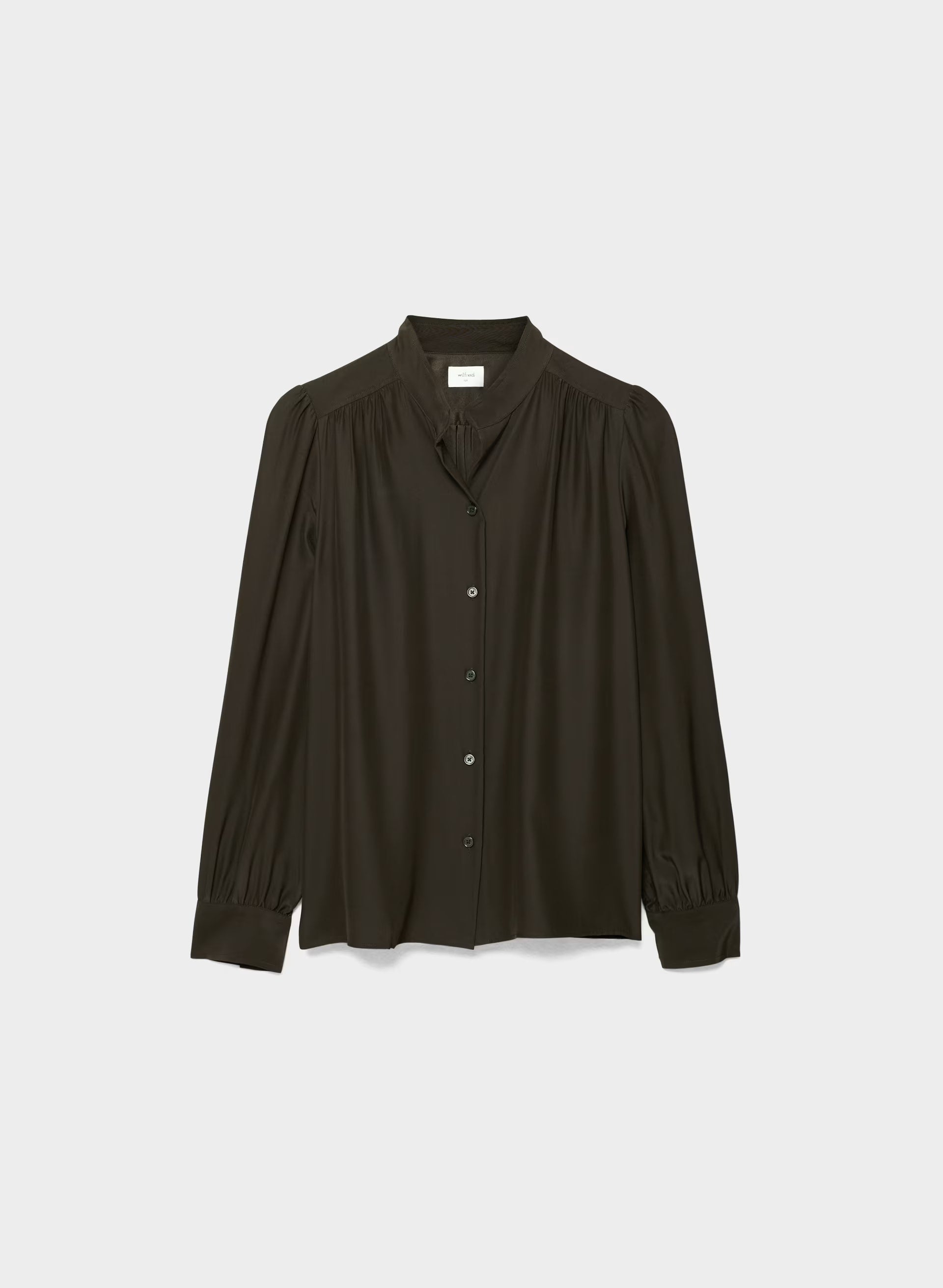 Delphine Silk Blouse - CACAO NIB BROWN