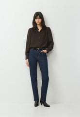 Delphine Silk Blouse - CACAO NIB BROWN