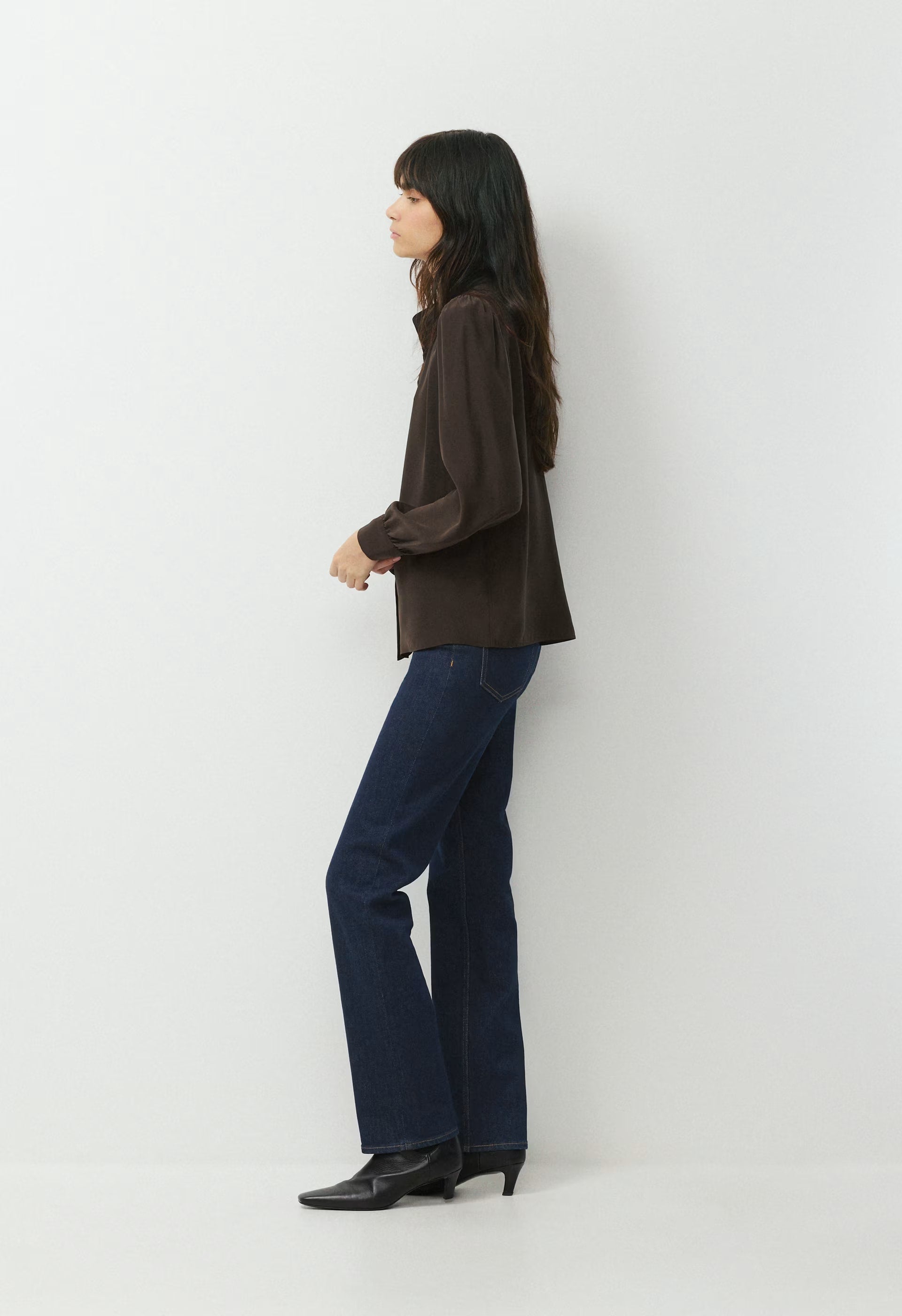 Delphine Silk Blouse - CACAO NIB BROWN