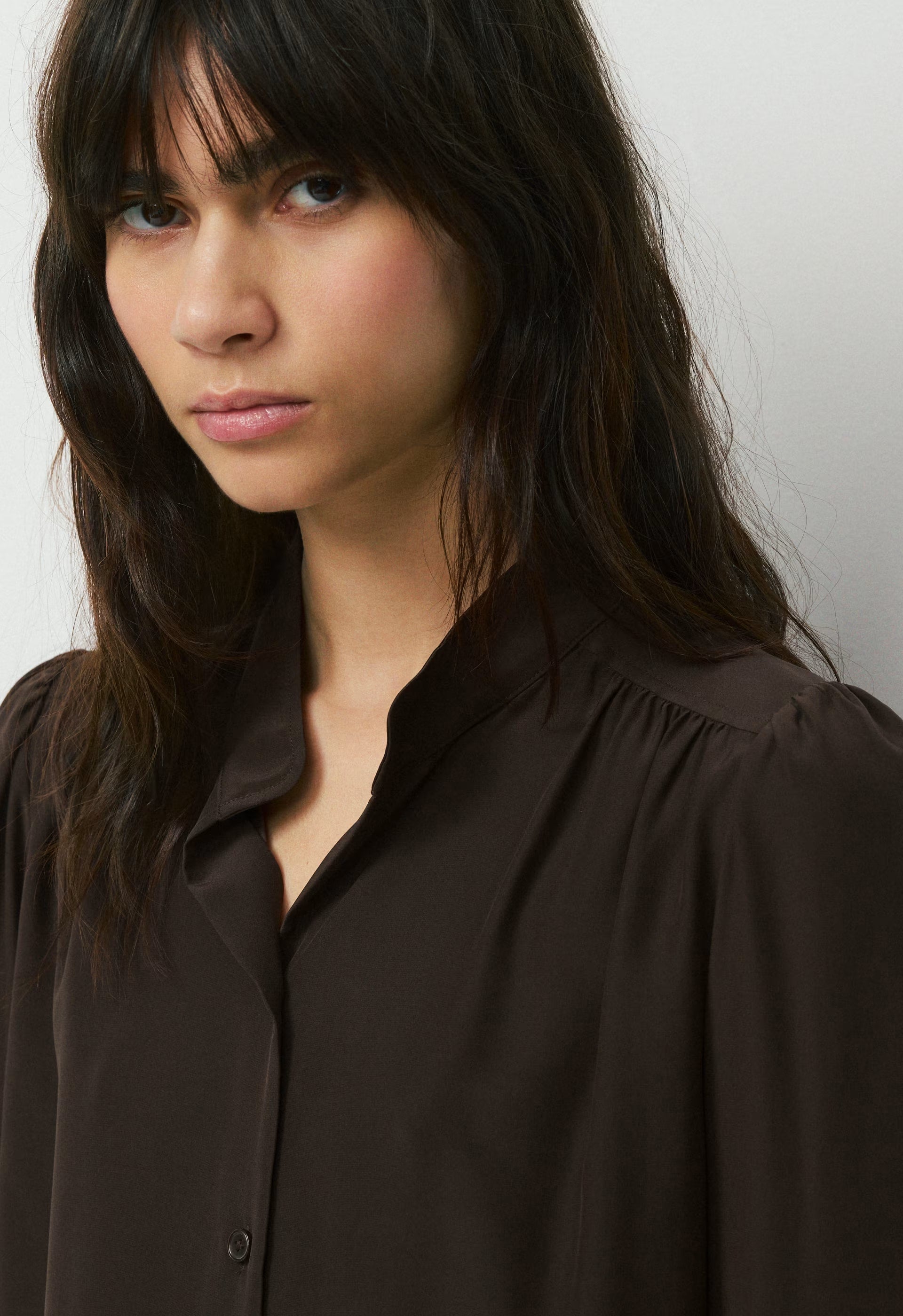 Delphine Silk Blouse - CACAO NIB BROWN