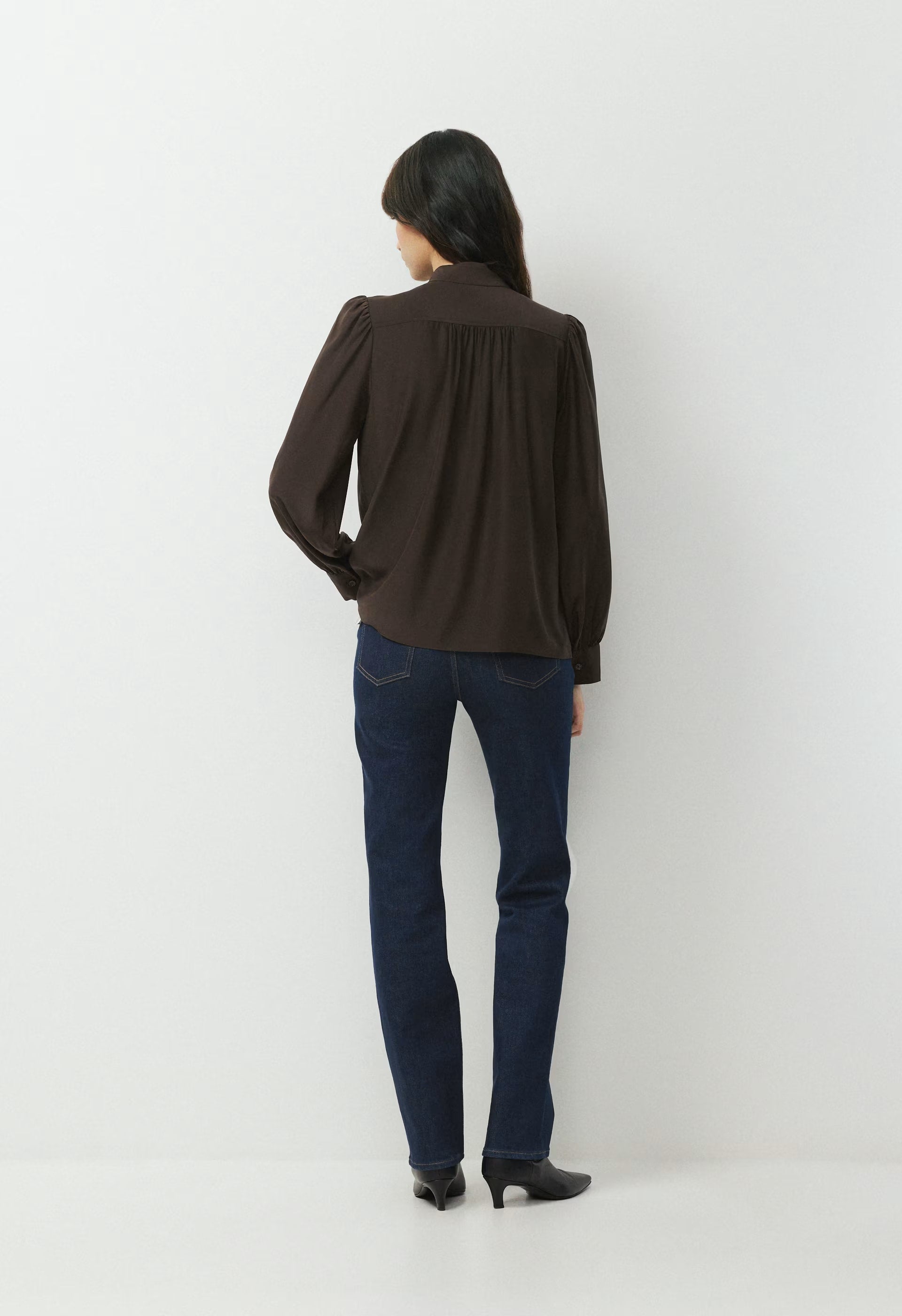 Delphine Silk Blouse - CACAO NIB BROWN