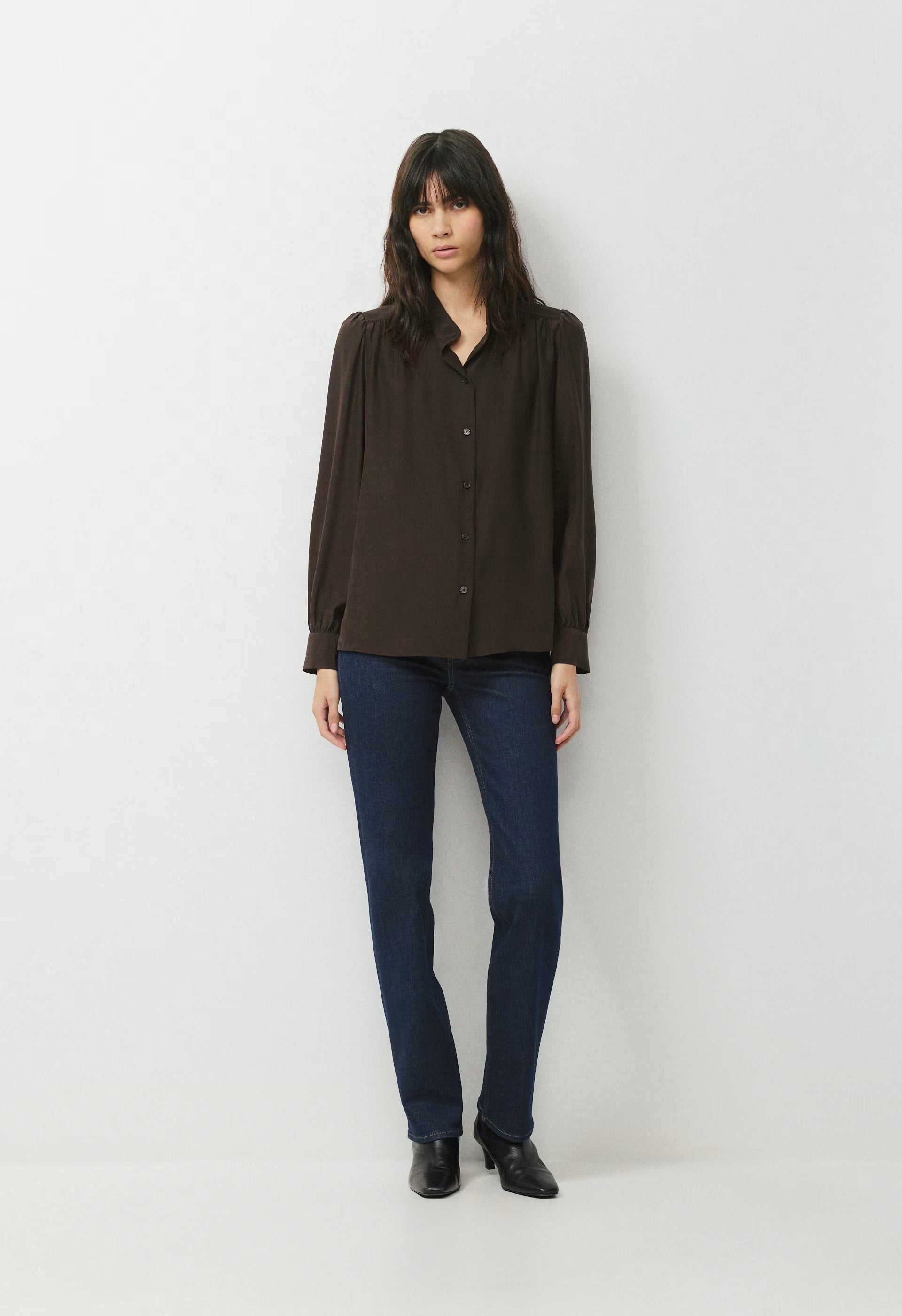 Delphine Silk Blouse - CACAO NIB BROWN
