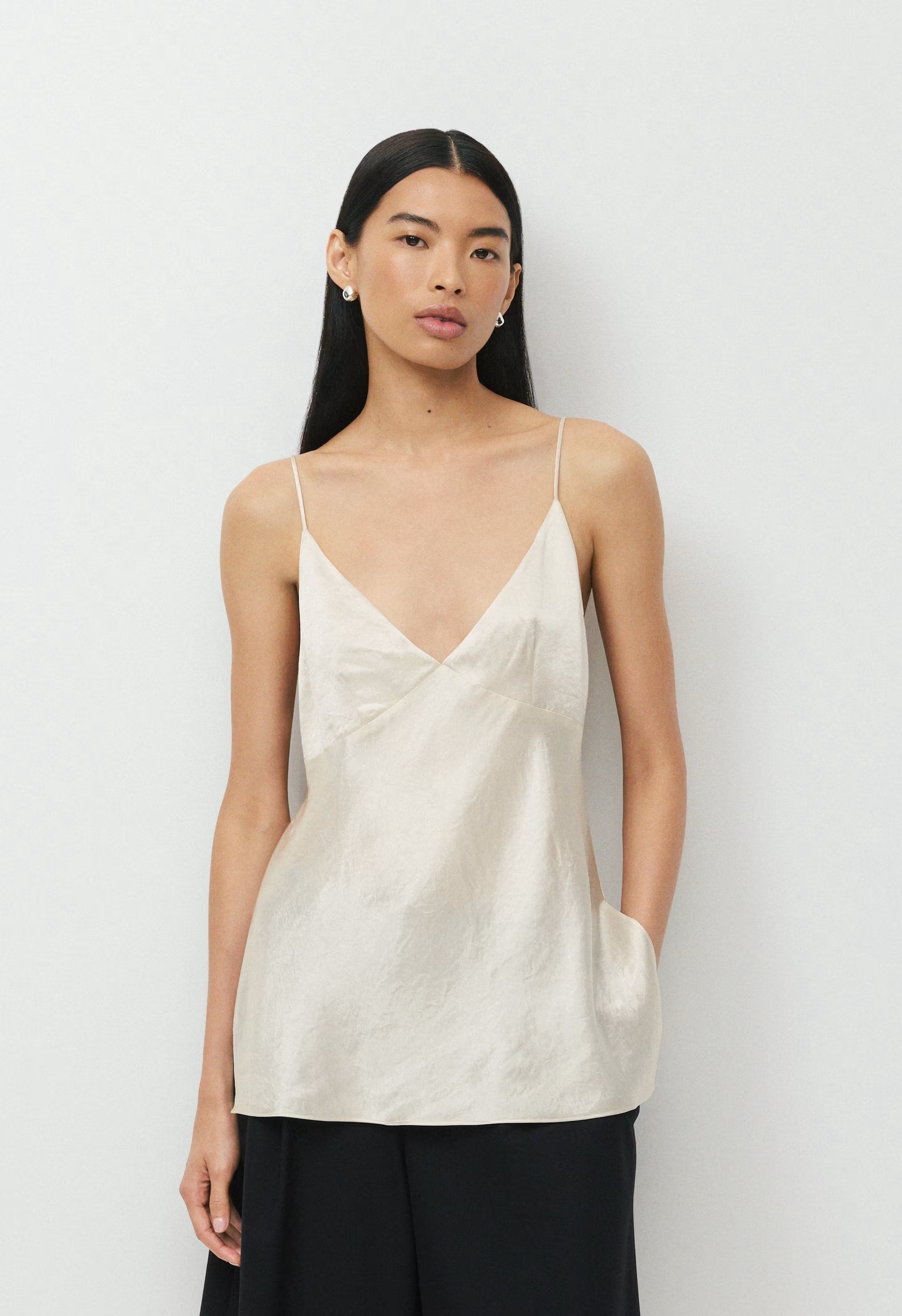 Familiar Satin Camisole - MATTE PEARL