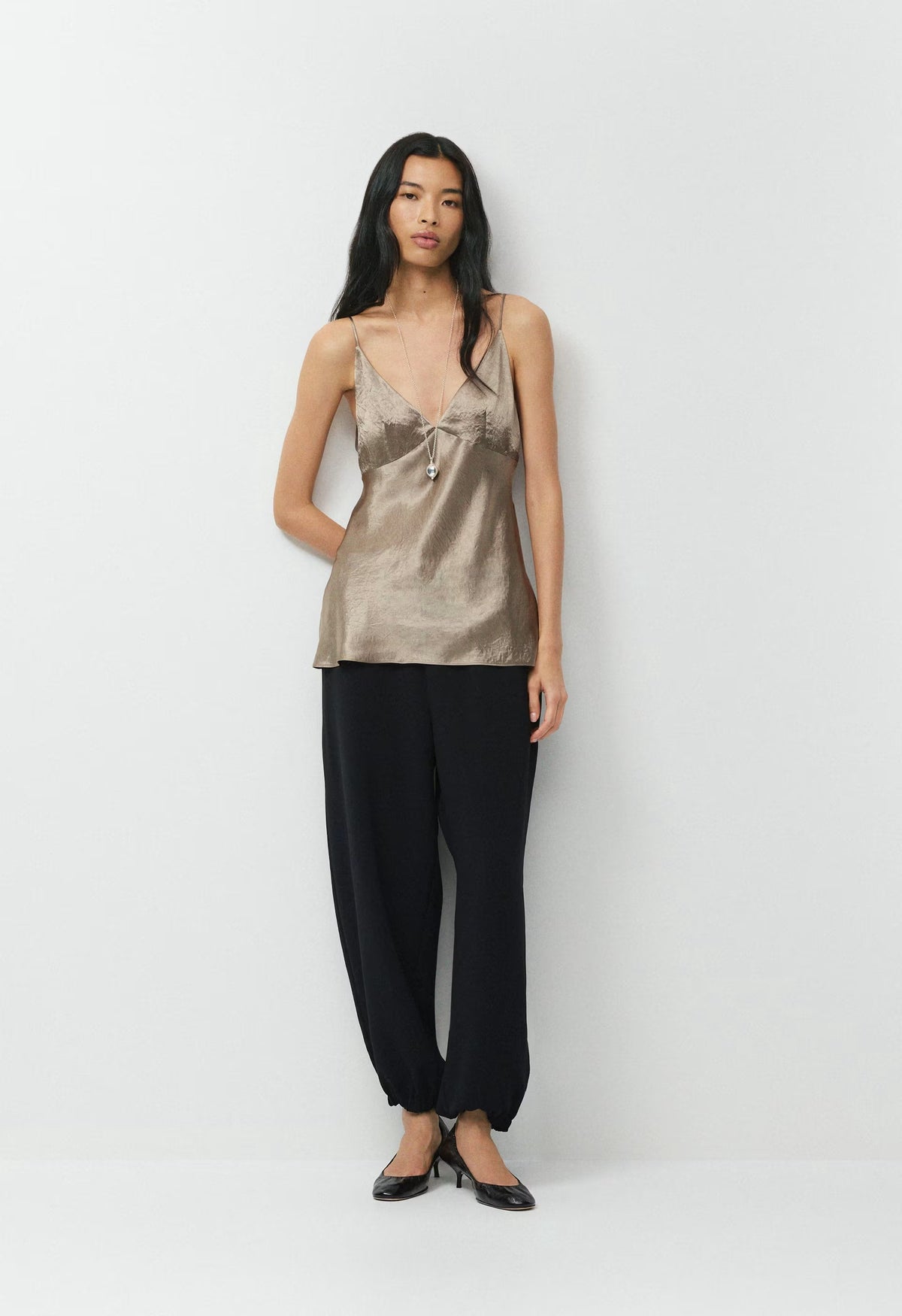 Familiar Satin Camisole - NOMAD TAUPE