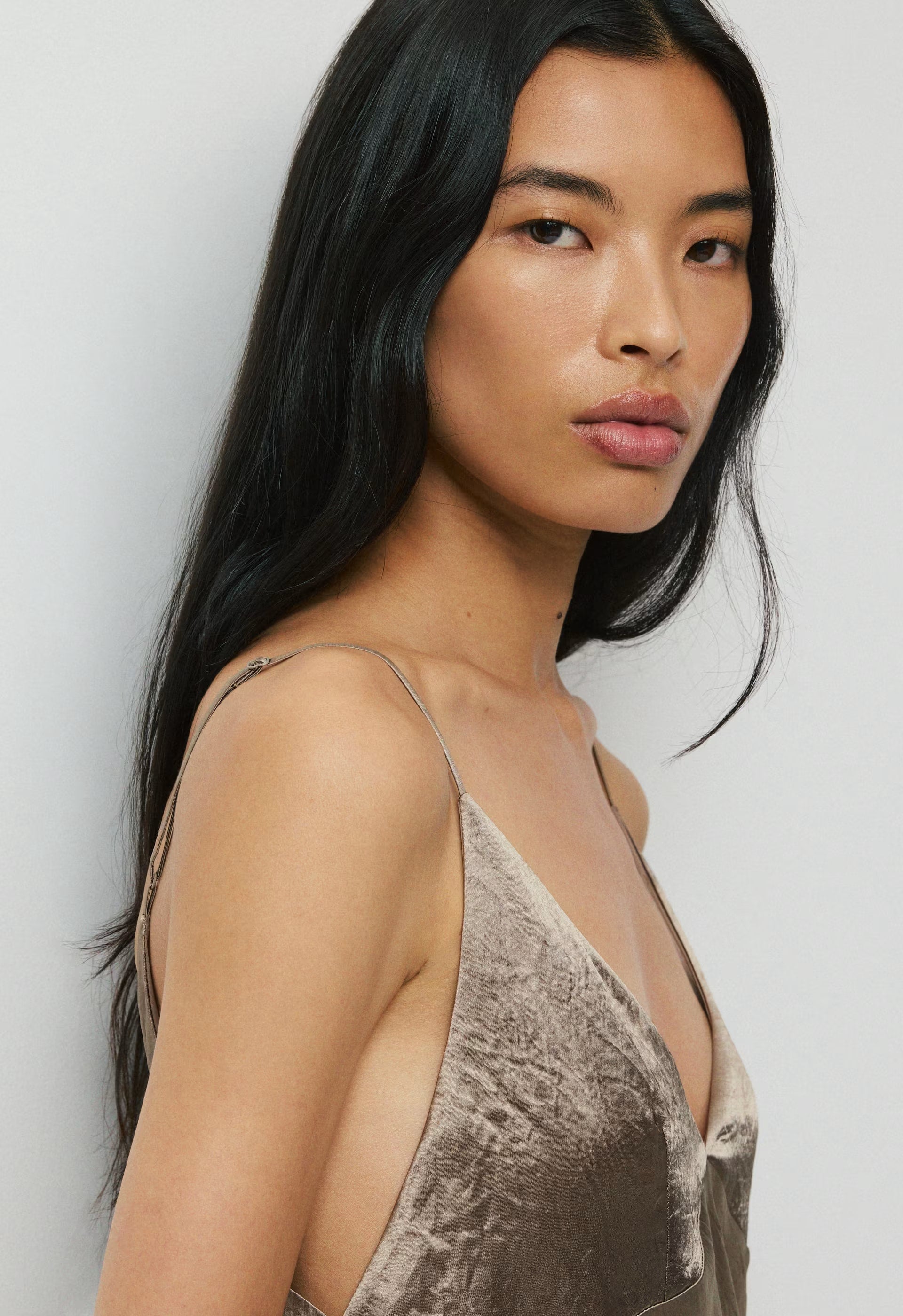 Familiar Satin Camisole - NOMAD TAUPE