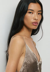 Familiar Satin Camisole - NOMAD TAUPE