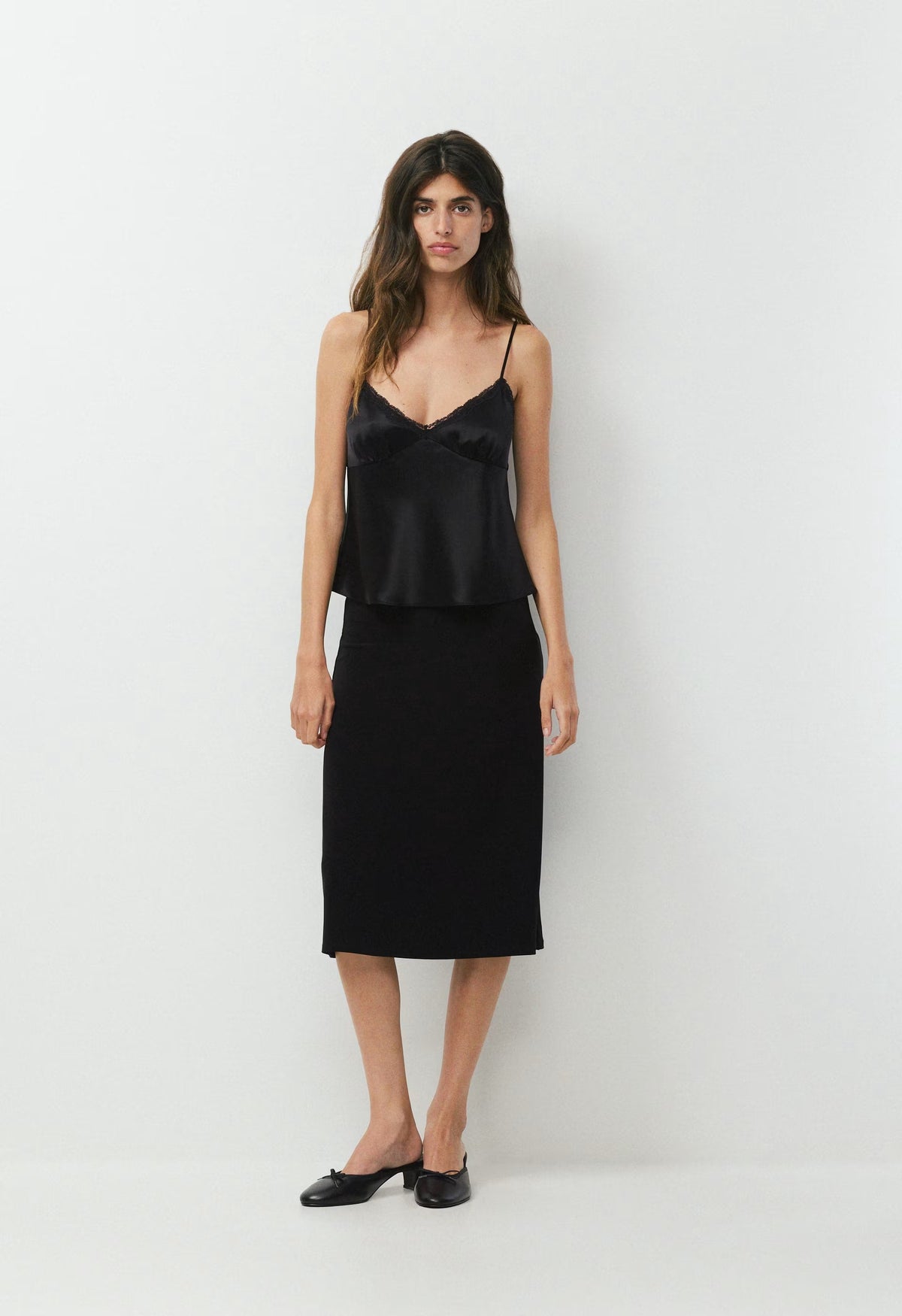 Rosalind Satin Camisole - BLACK