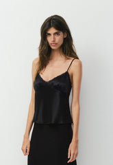 Rosalind Satin Camisole - BLACK