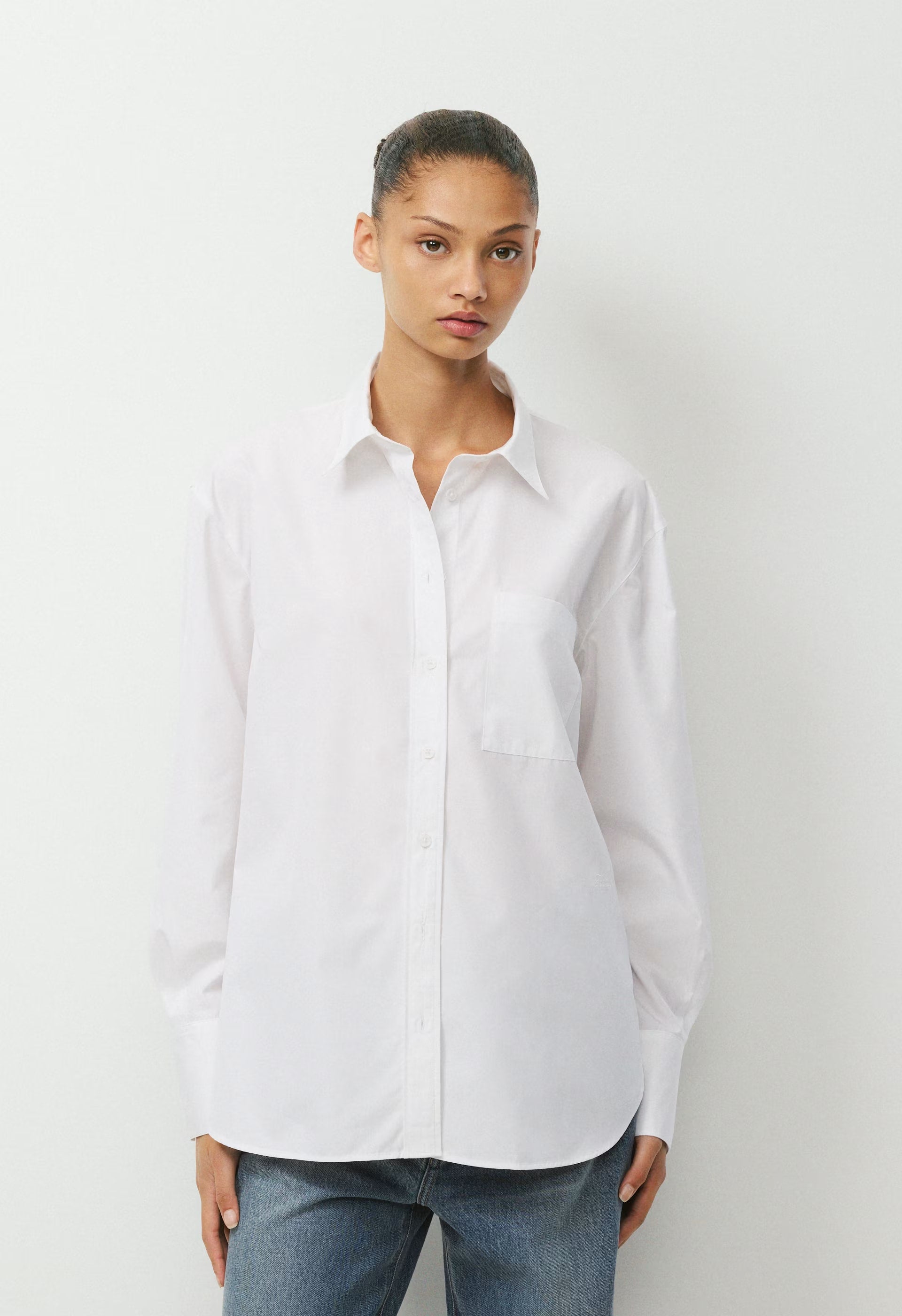 Landmark Poplin Shirt - WHITE