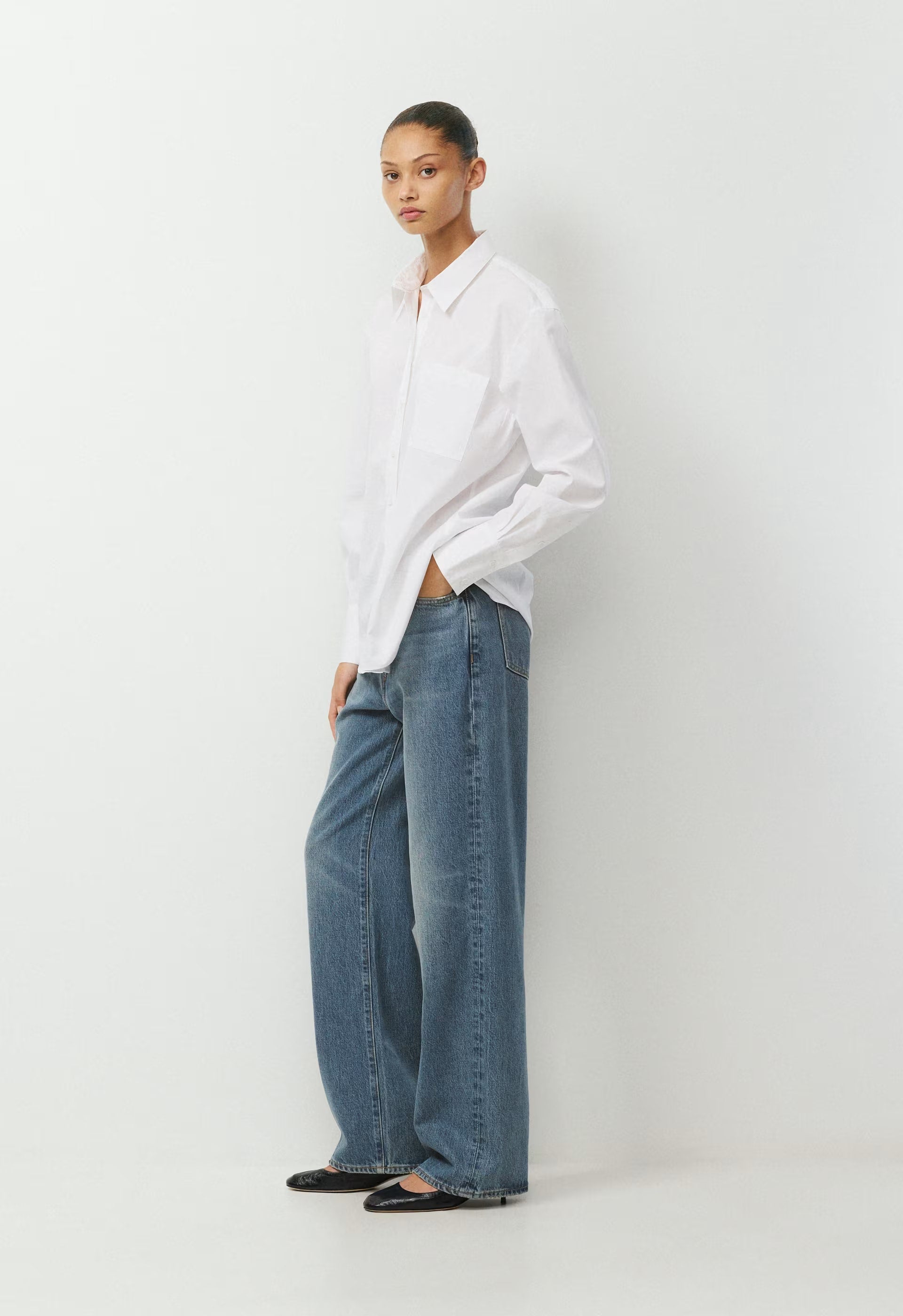 Landmark Poplin Shirt - WHITE