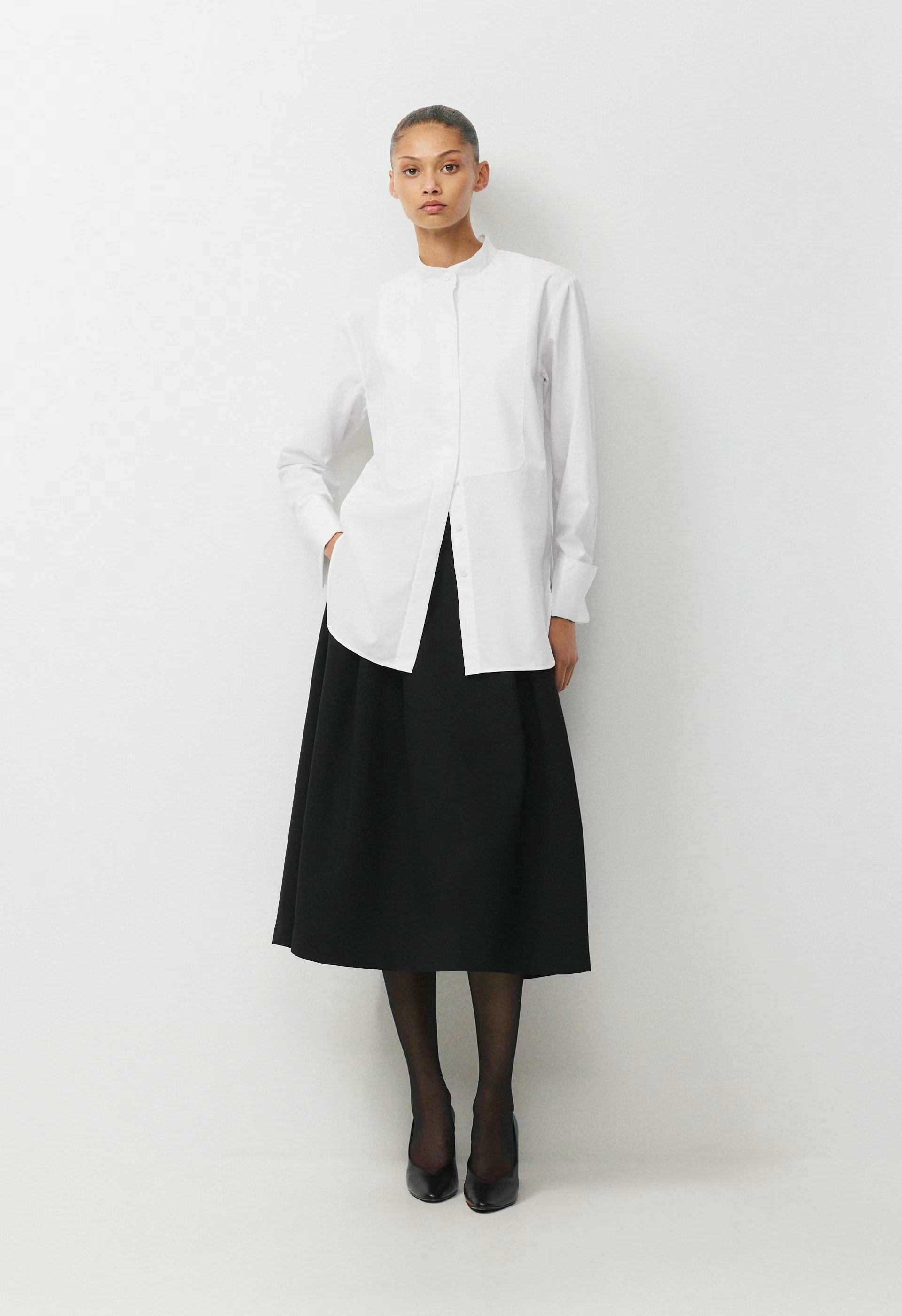 District Poplin Shirt - WHITE