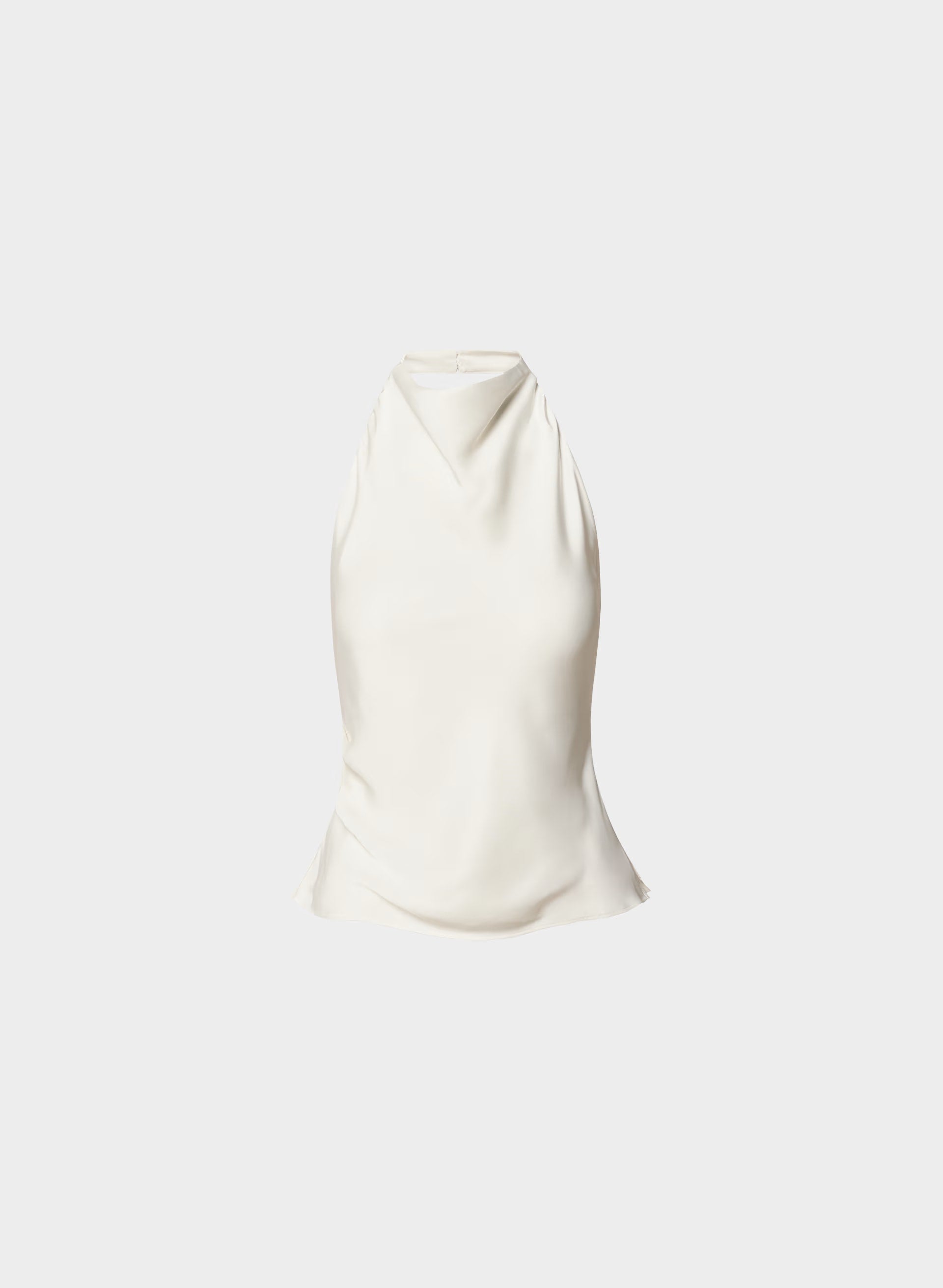 Audience Satin Halter Top - LIGHT BIRCH