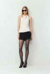 Audience Satin Halter Top - LIGHT BIRCH