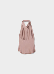 Audience Satin Halter Top - DUSTY MAUVE