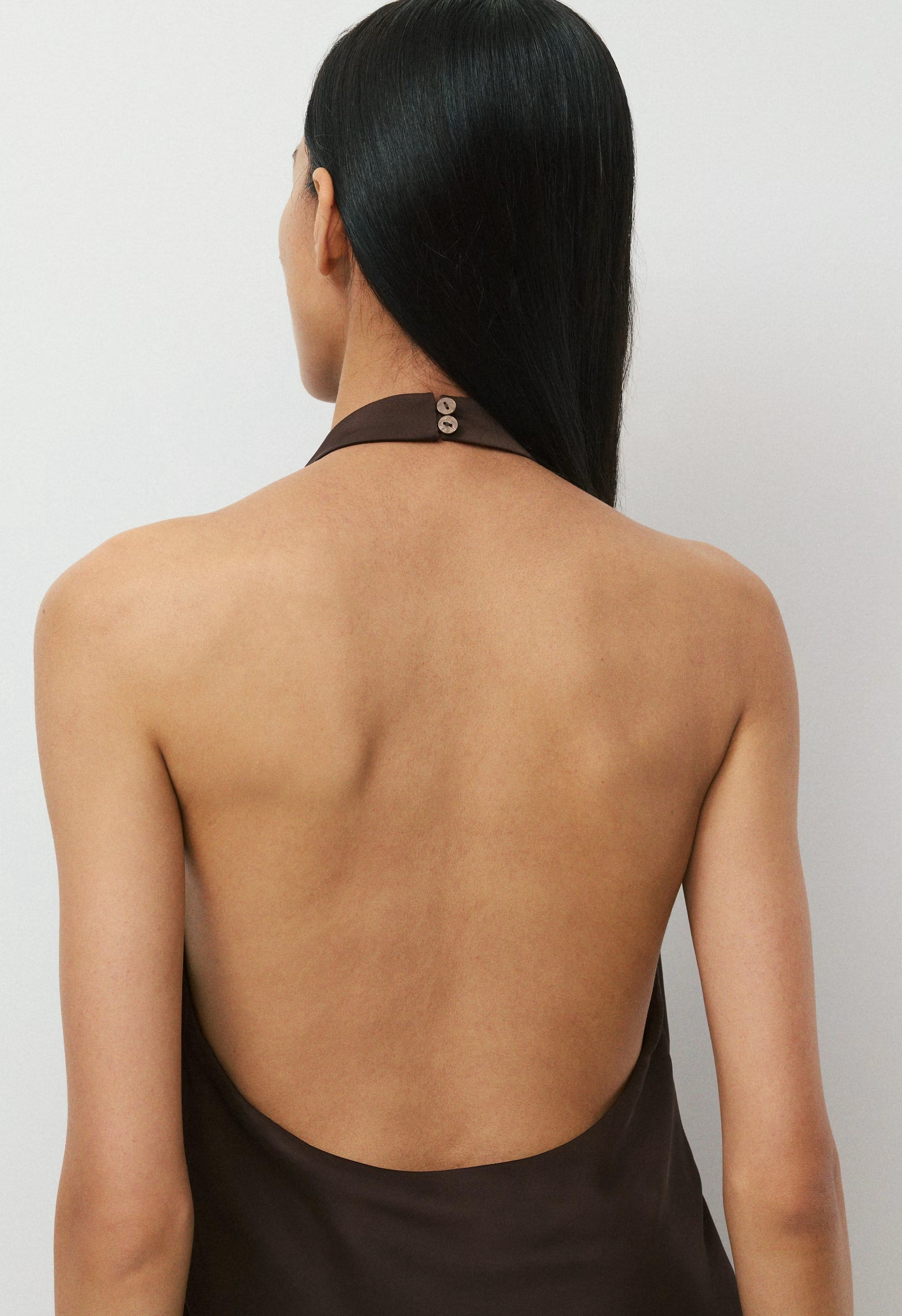 Audience Satin Halter Top - DUSTY MAUVE