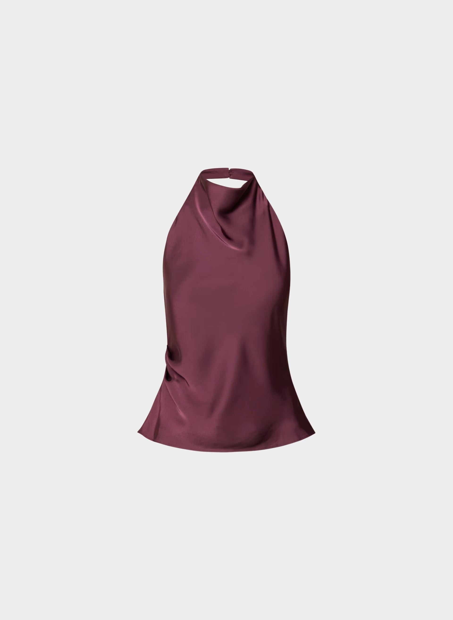 Audience Satin Halter Top - GALA PLUM