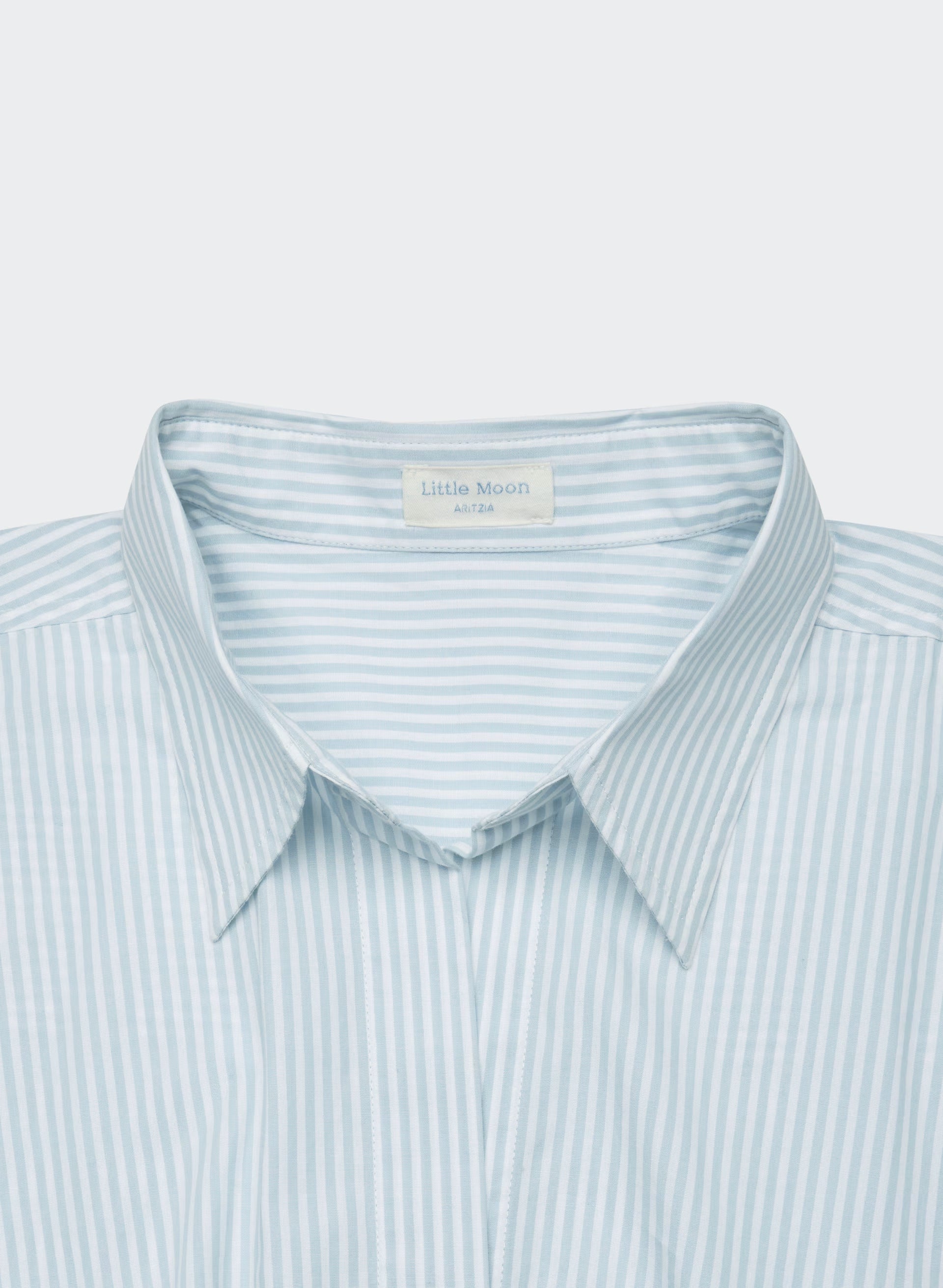 Portofino Poplin Shirt - CRMN STRP DEW BL/WHT