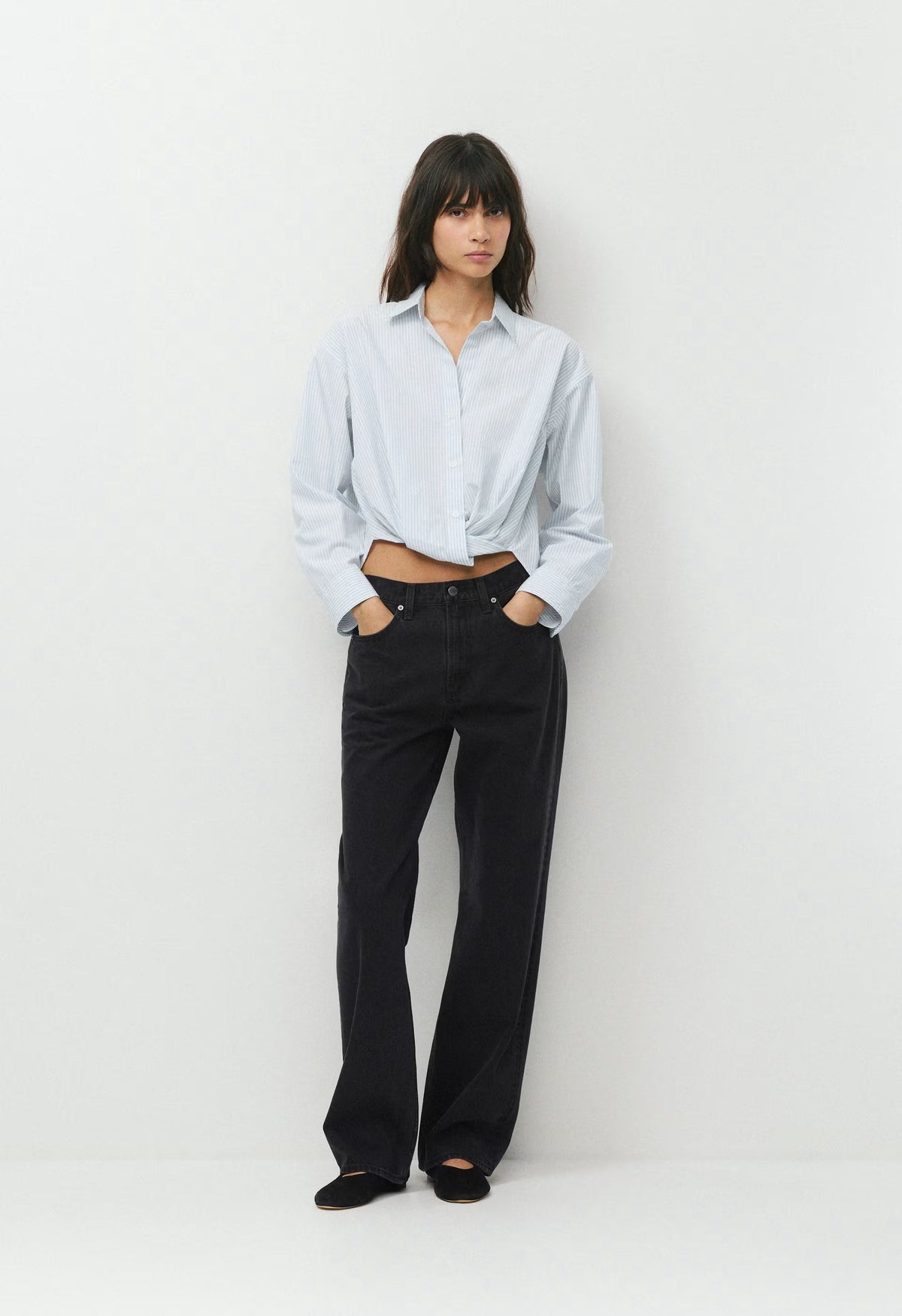 Portofino Poplin Shirt - CRMN STRP DEW BL/WHT