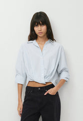 Portofino Poplin Shirt - CRMN STRP DEW BL/WHT