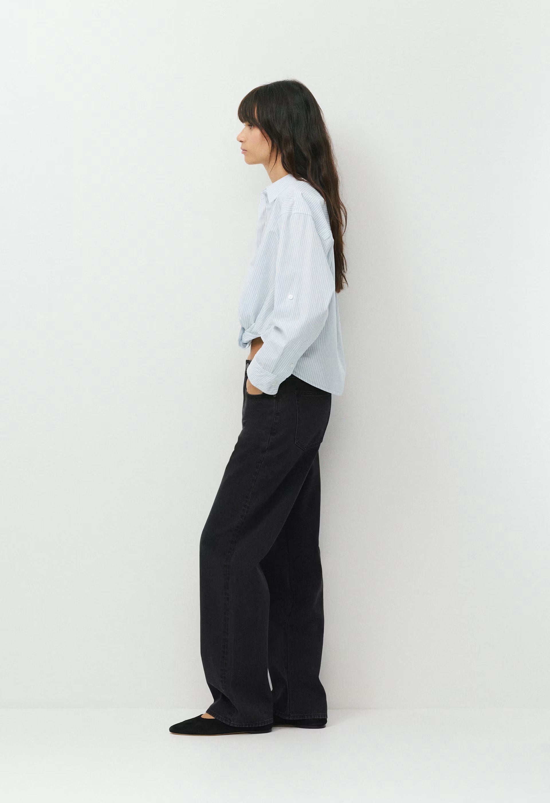 Portofino Poplin Shirt - CRMN STRP DEW BL/WHT