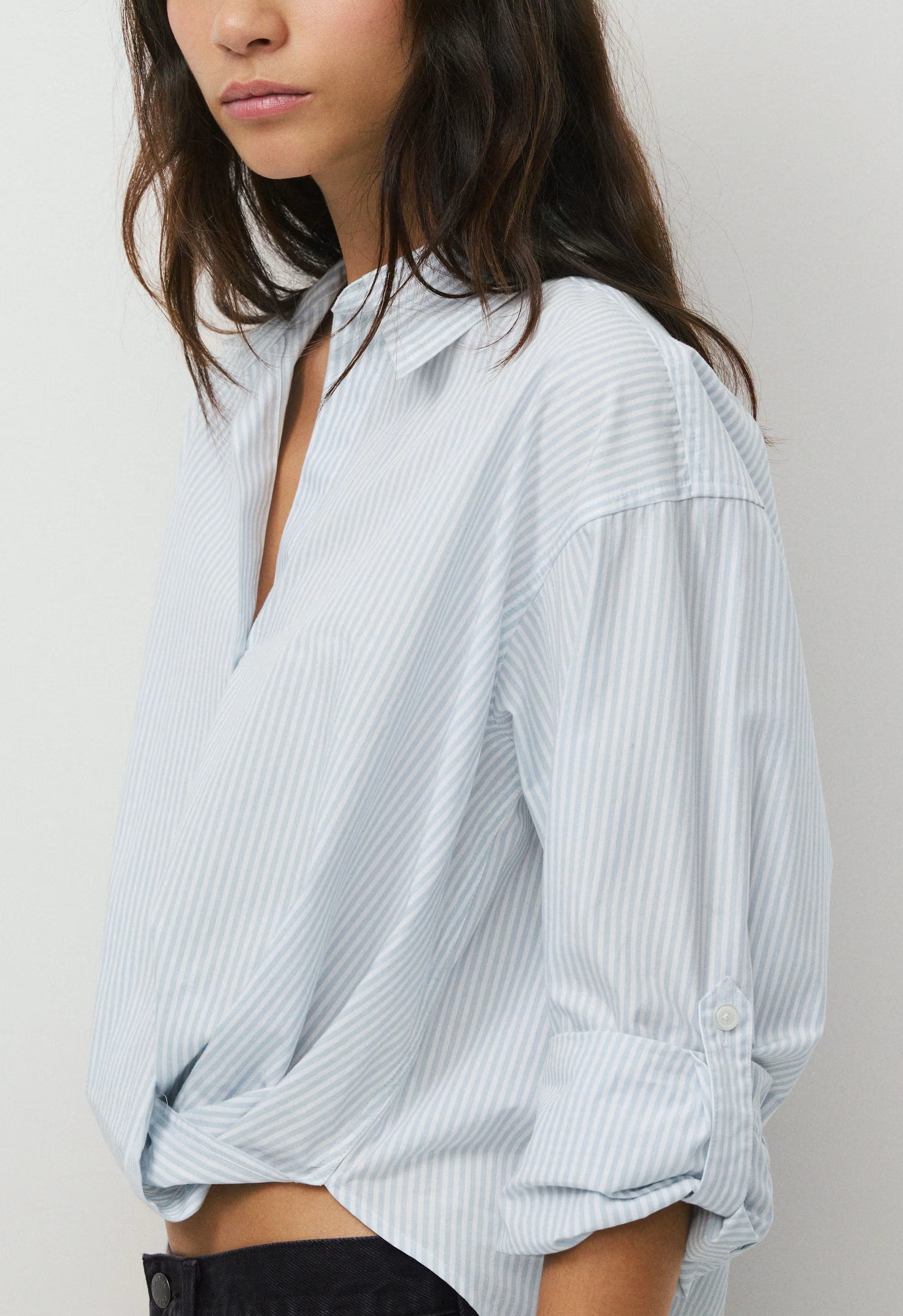 Portofino Poplin Shirt - CRMN STRP DEW BL/WHT