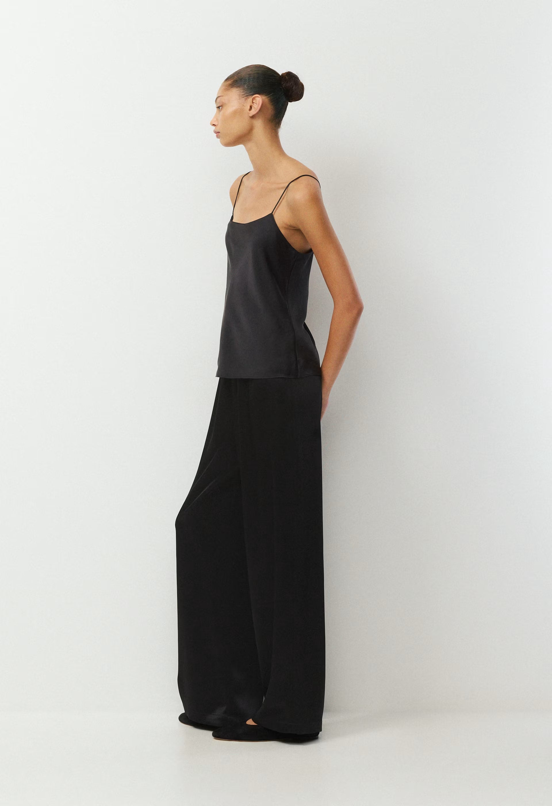 Pronto Satin Camisole - BLACK